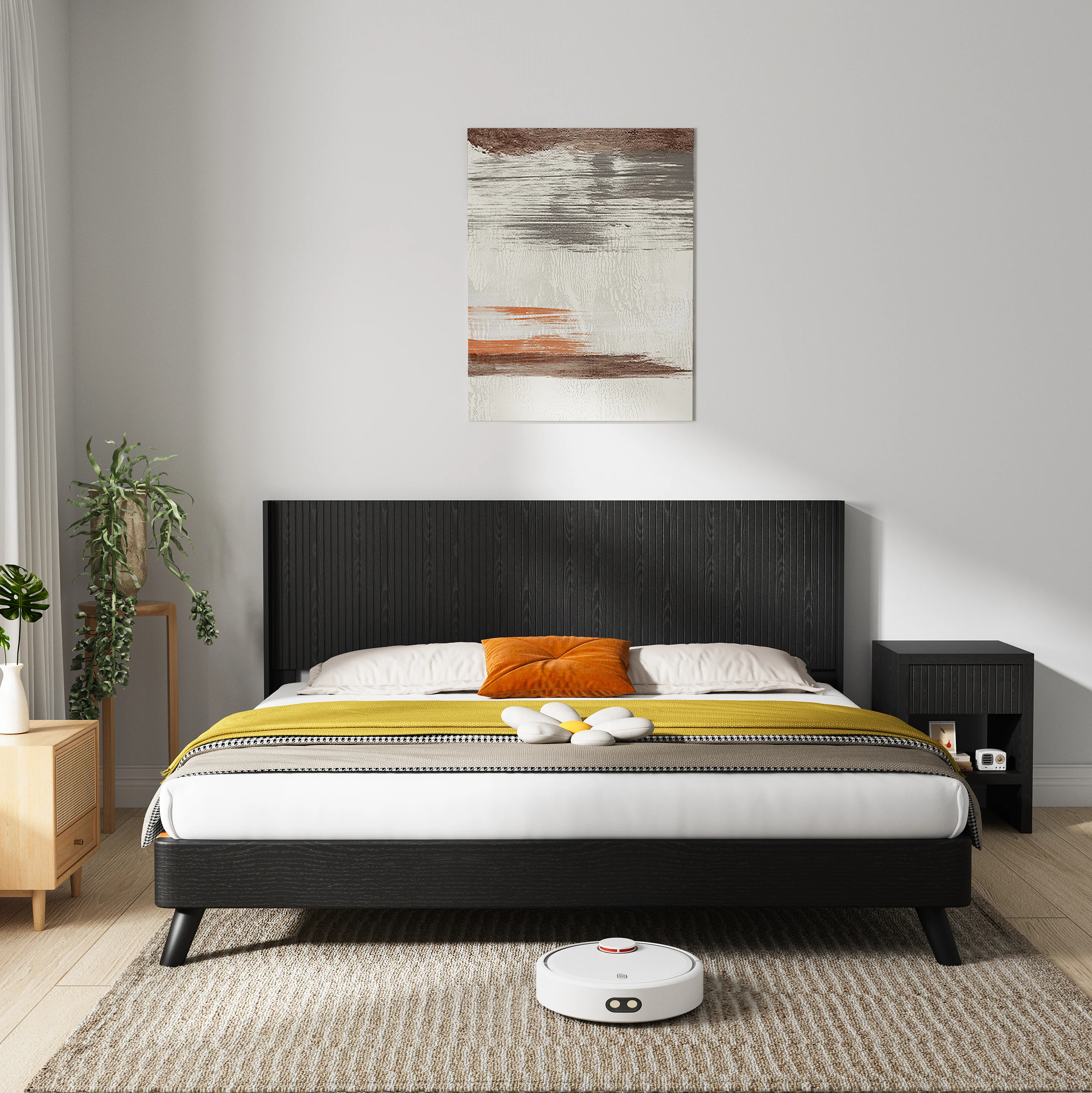 Walker Edison | Fluted Design Modern Farmhouse King Headboard Only