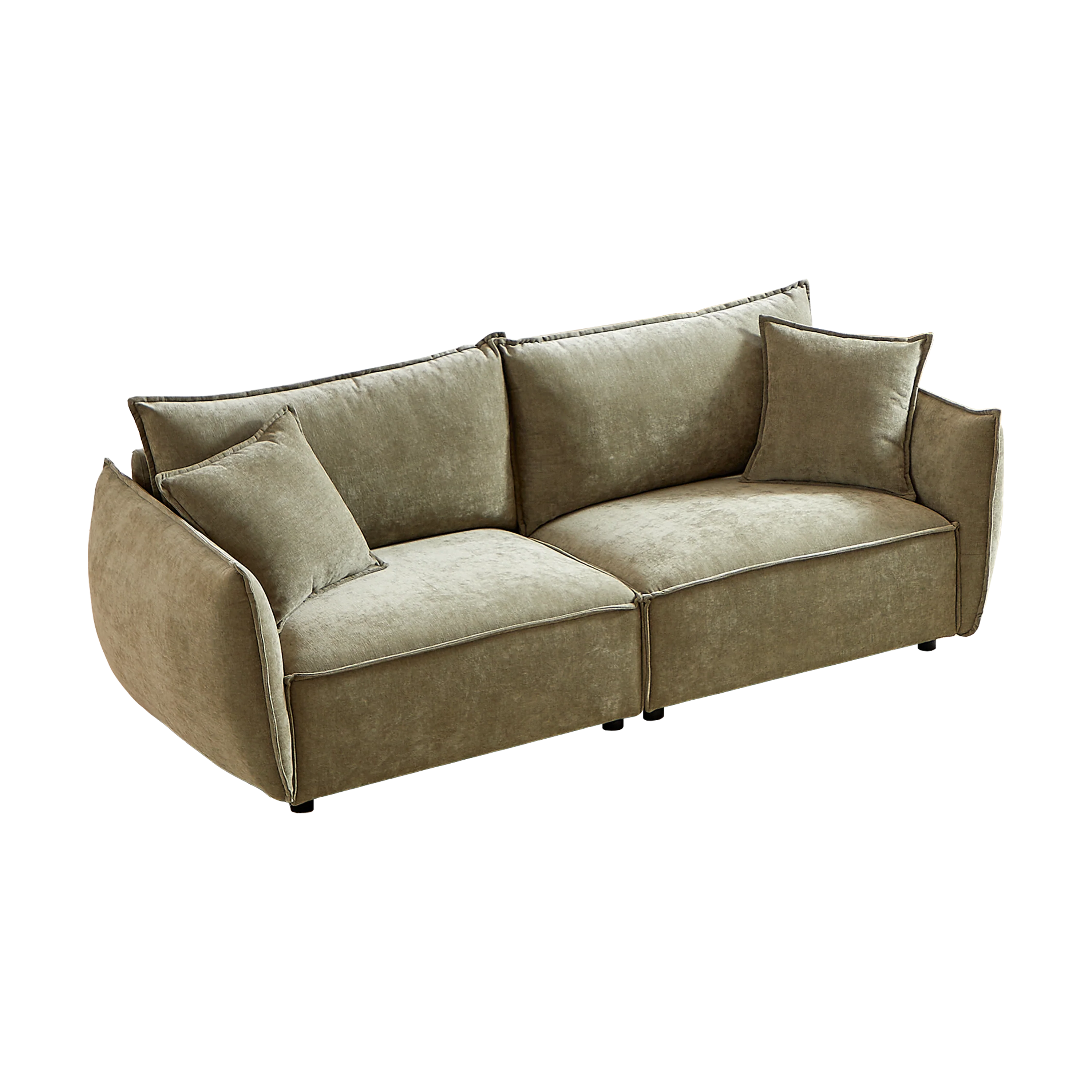 Walker Edison | Modern Chenille Wide Sofa with Pillows