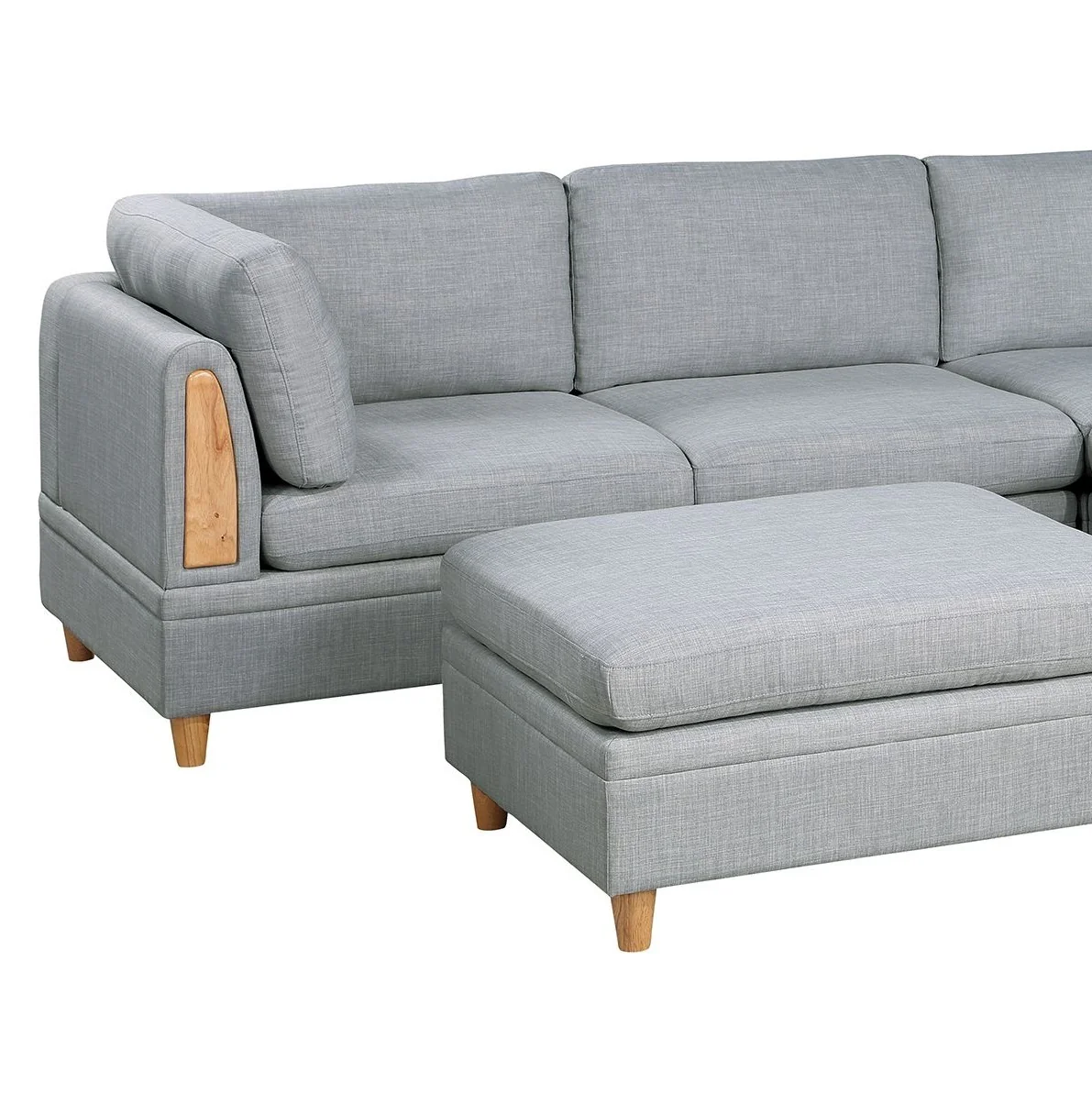 Walker Edison | Corner 5 Piece Modular Sofa Set with Ottoman