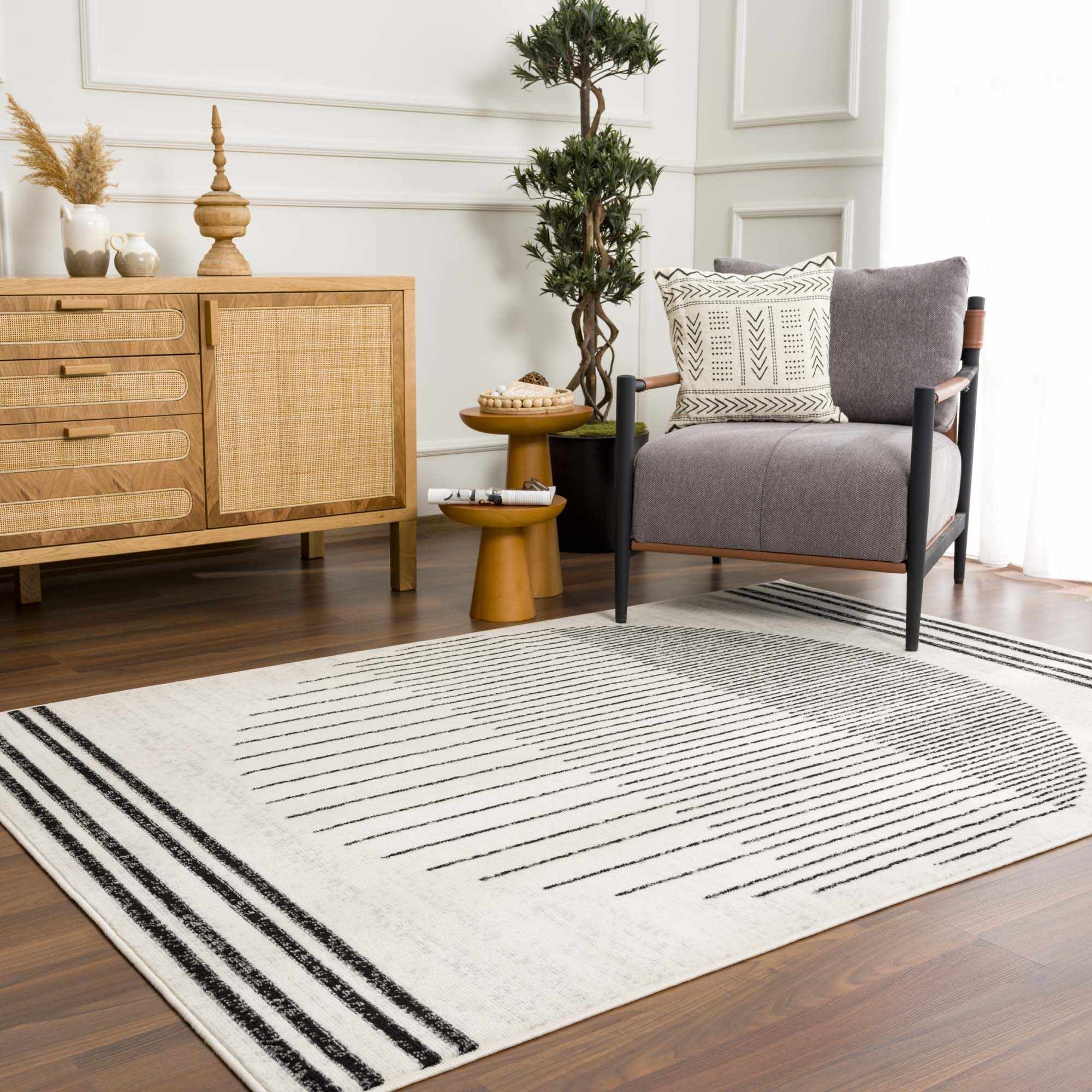 Boutique Rugs - Angus Black&White Geometric Area Rug