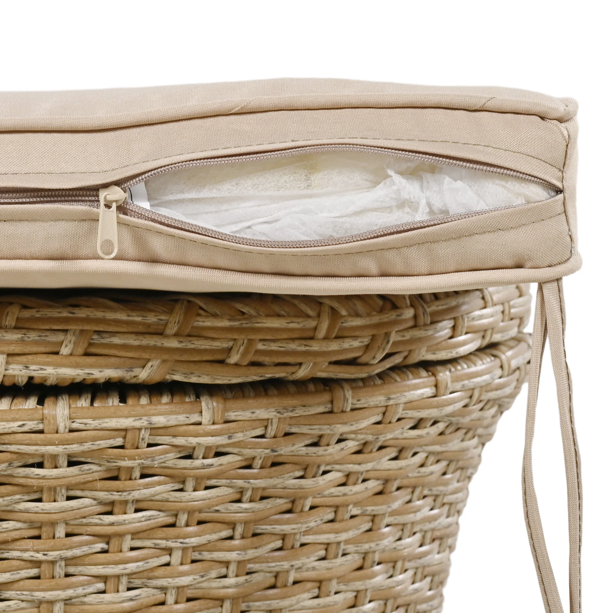 Walker Edison | 5 Piece Outdoor Patio Chat Set with Ottomans and Side Table