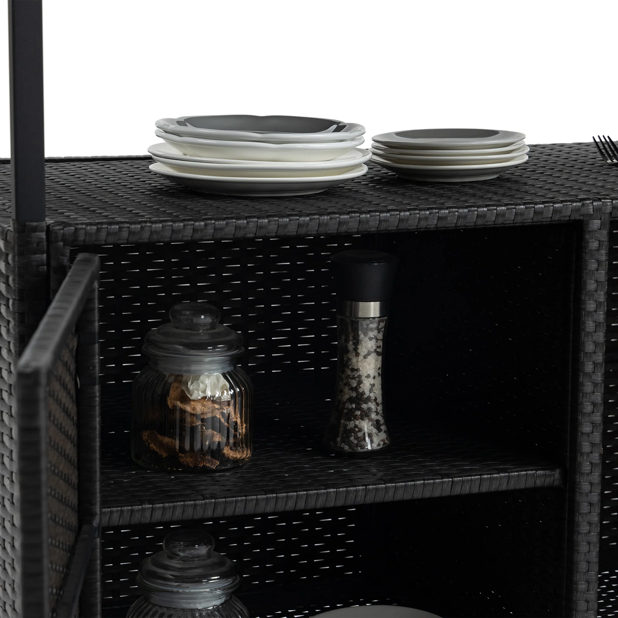 Walker Edison | Outdoor Wicker Bar Cart