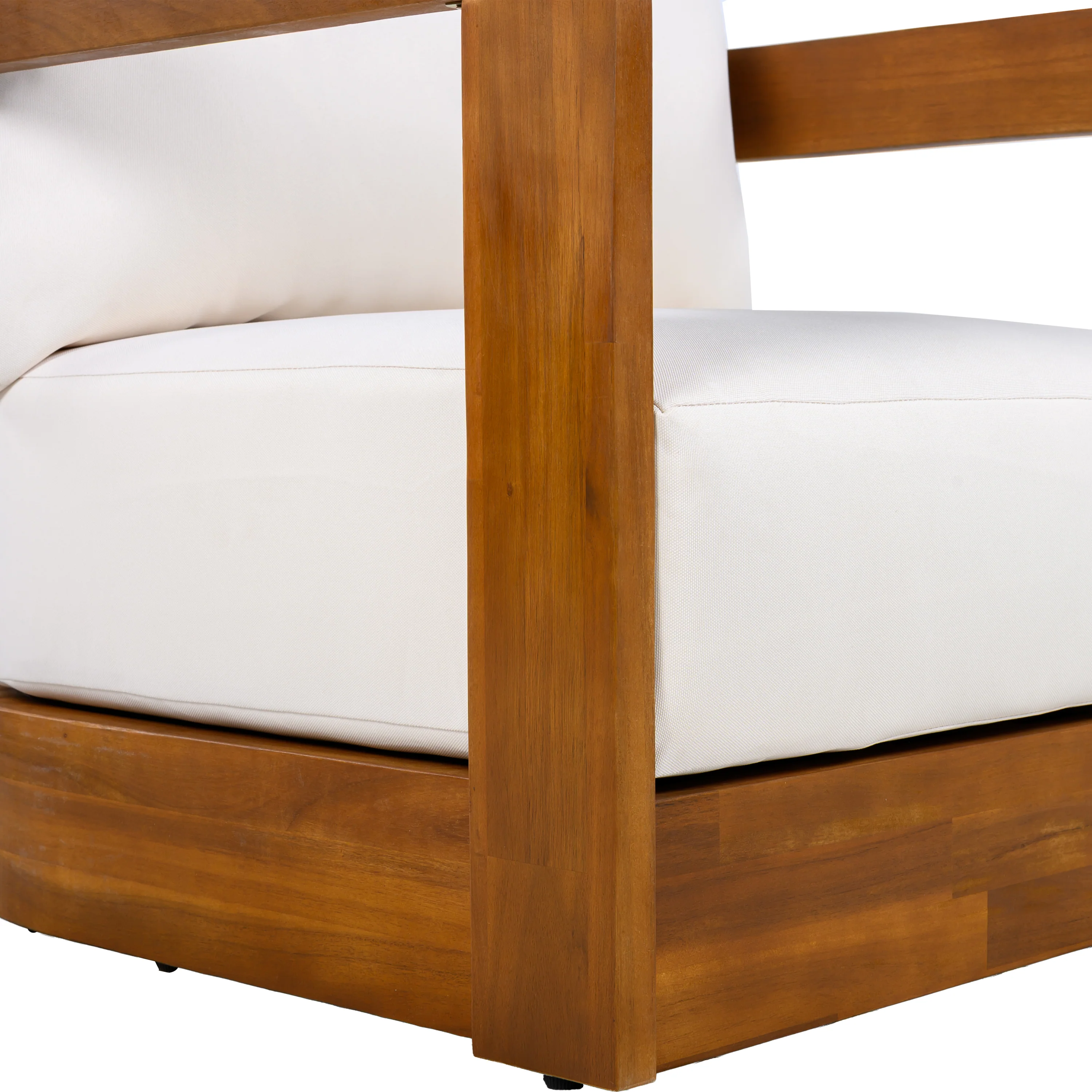 Walker Edison | Set of 2 Premium Acacia Wood Curve Design Outdoor Club Chairs