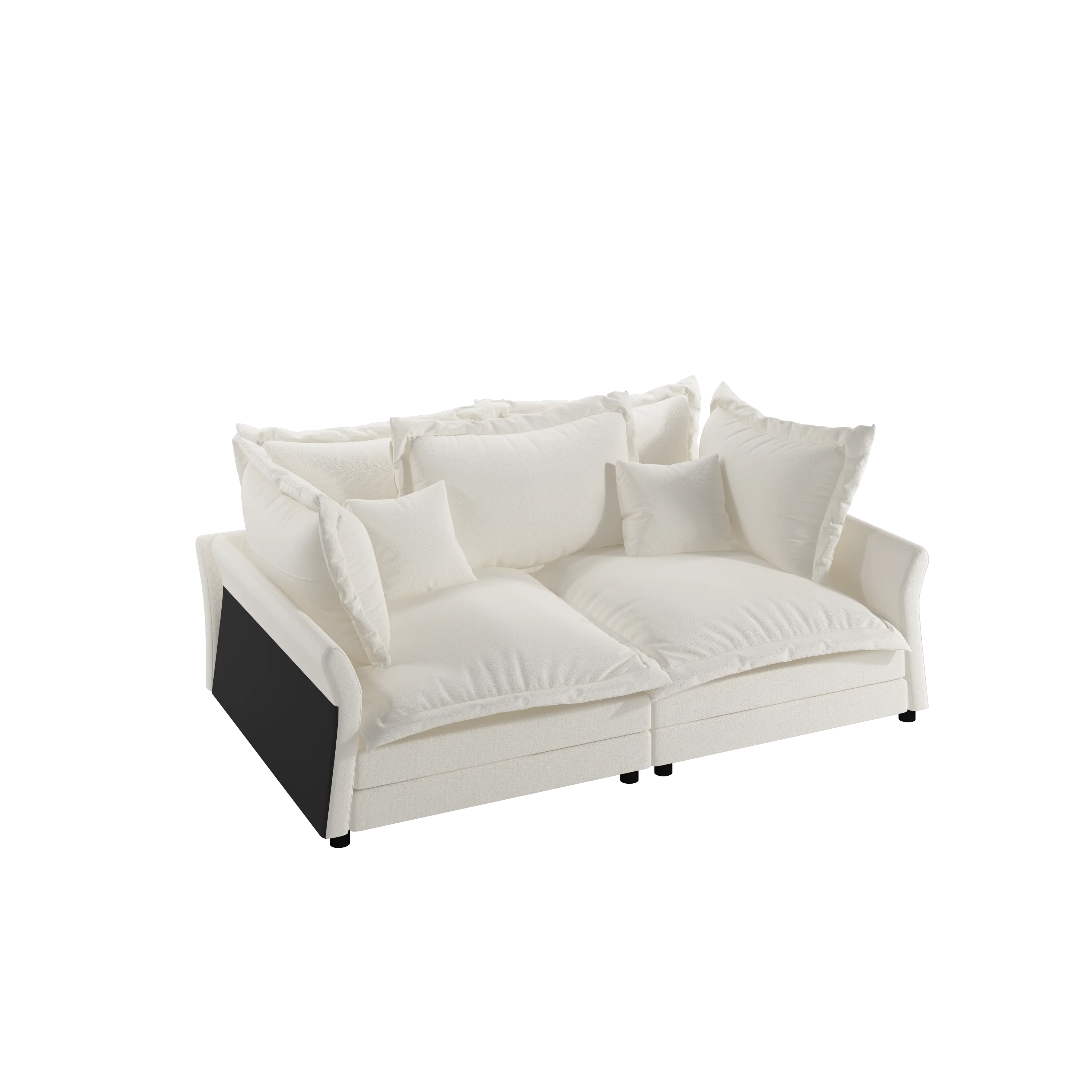 Walker Edison | Expandable Velvet Deep Seat Upholstered Cloud Sofa