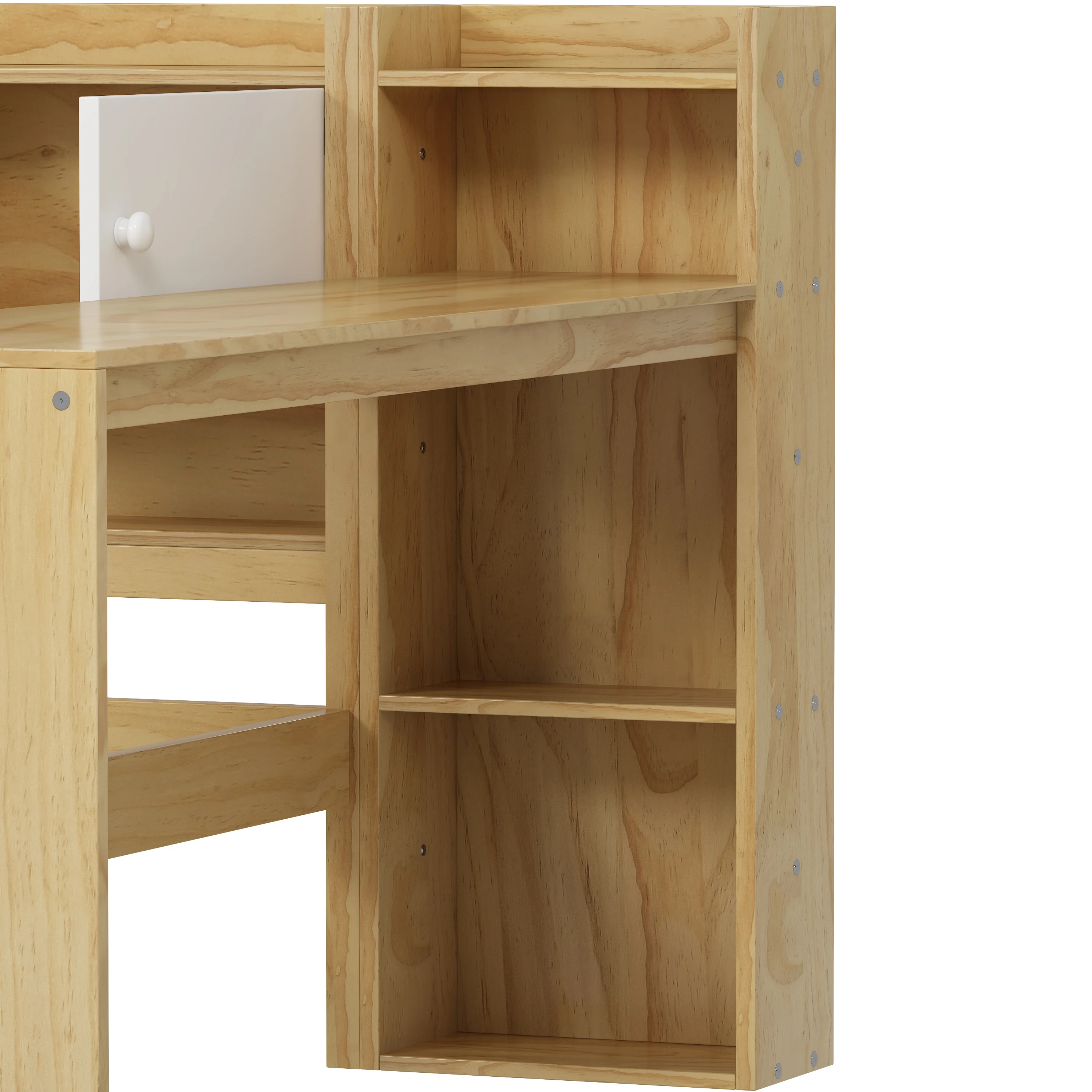 Walker Edison | Multi-Functional Wooden L-Shape Daybed with Storage Cabinets and Drawers