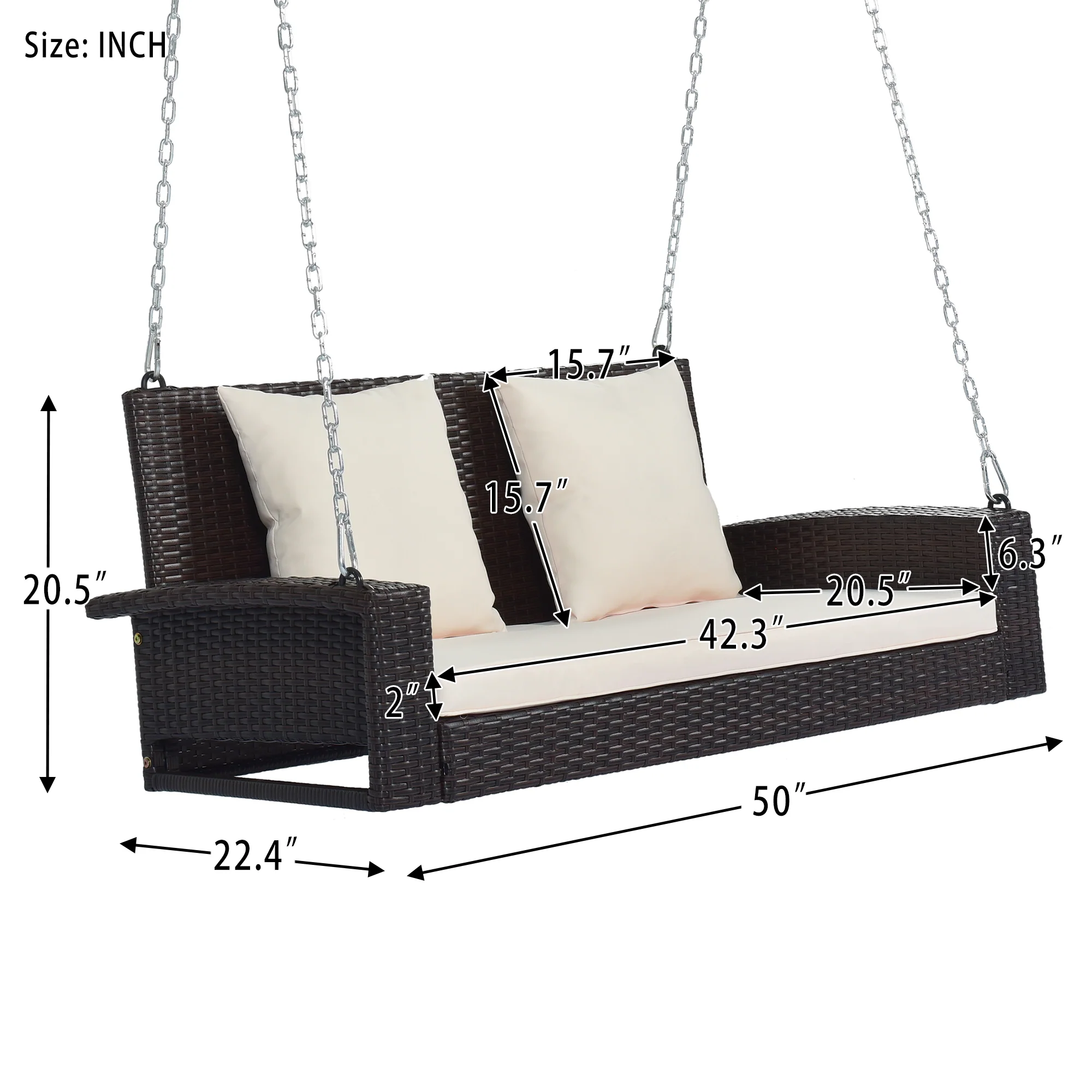 Walker Edison | Wicker Hanging Porch Swing