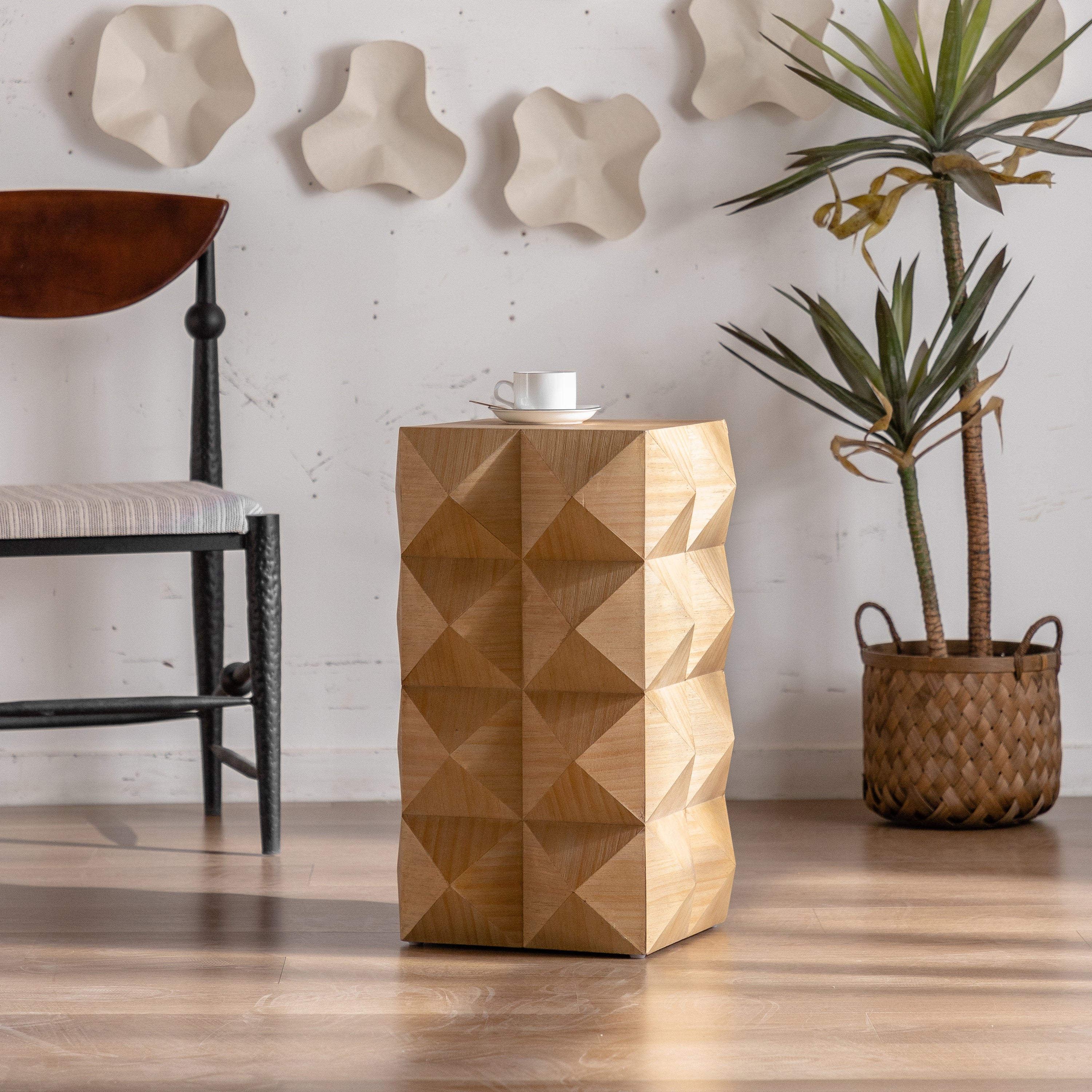 Walker Edison | Modern Embossed Pattern Side Table