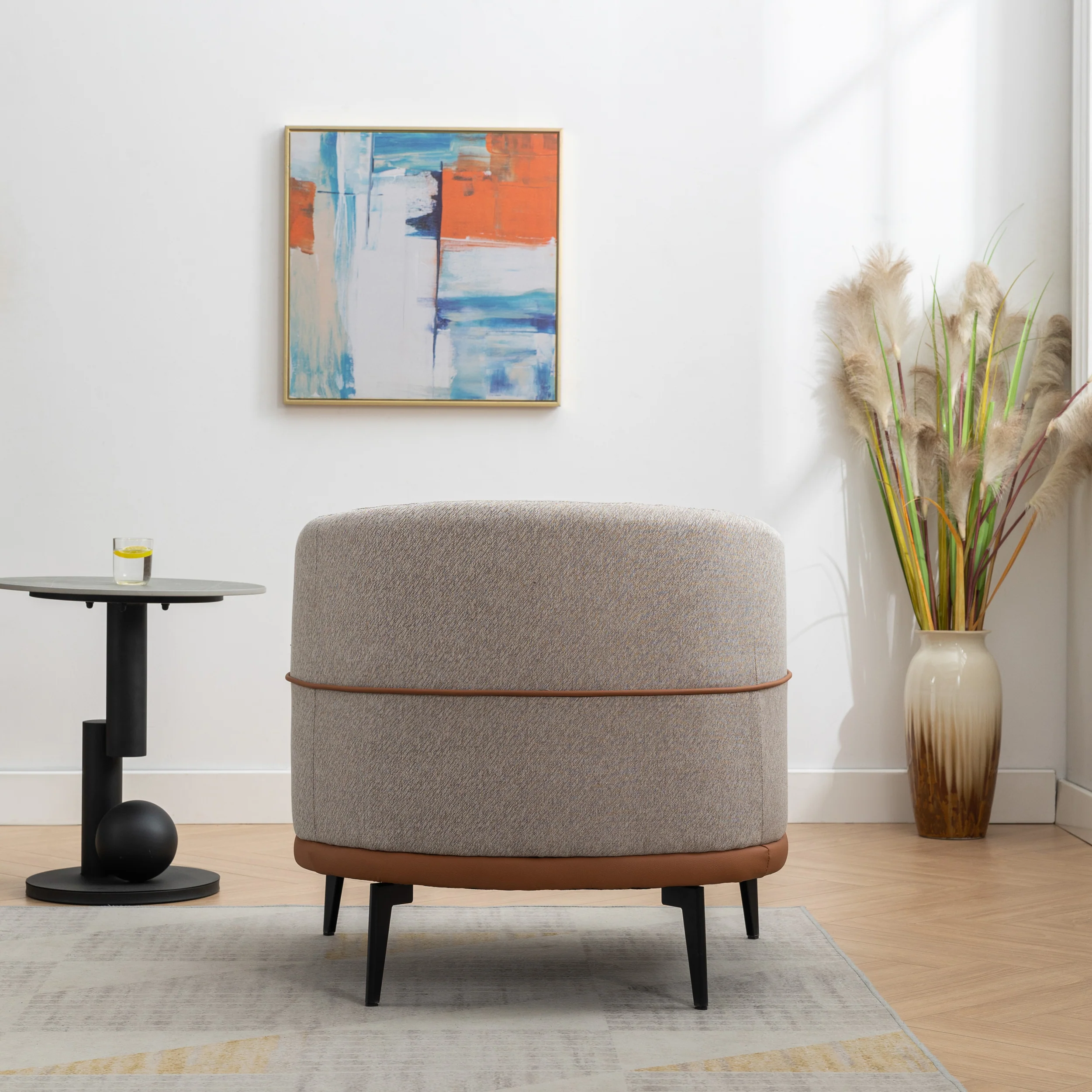 Walker Edison | Modern Two-tone Barrel Accent Chair