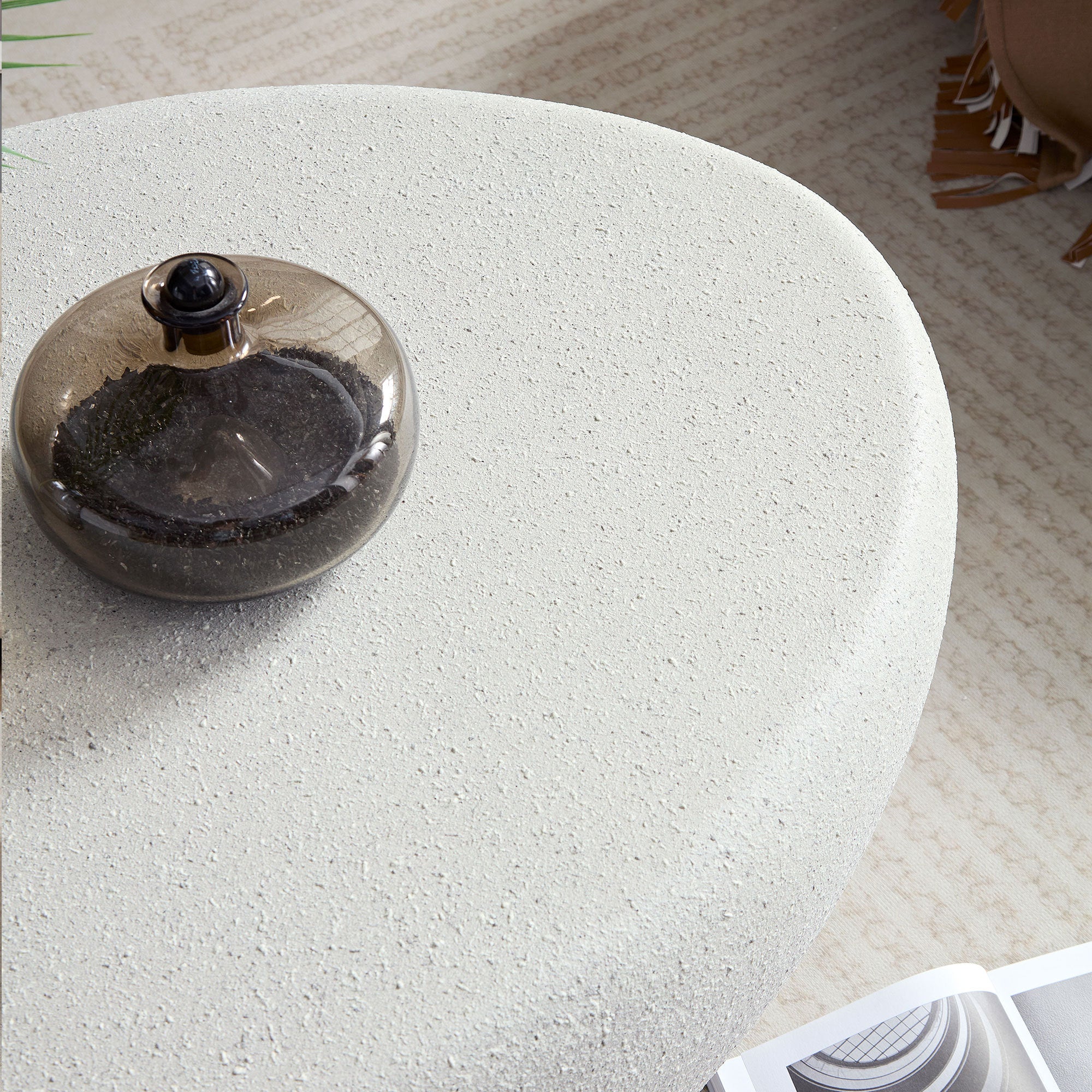 Walker Edison | Modern Minimalist Oval Coffee Table with Sleek Design