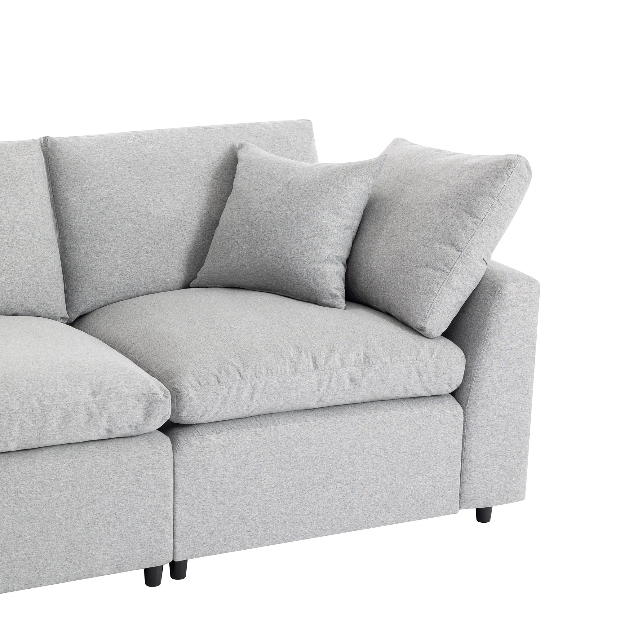 Walker Edison | Down Filled Convertible Sectional Sofa with Reversible Chaise