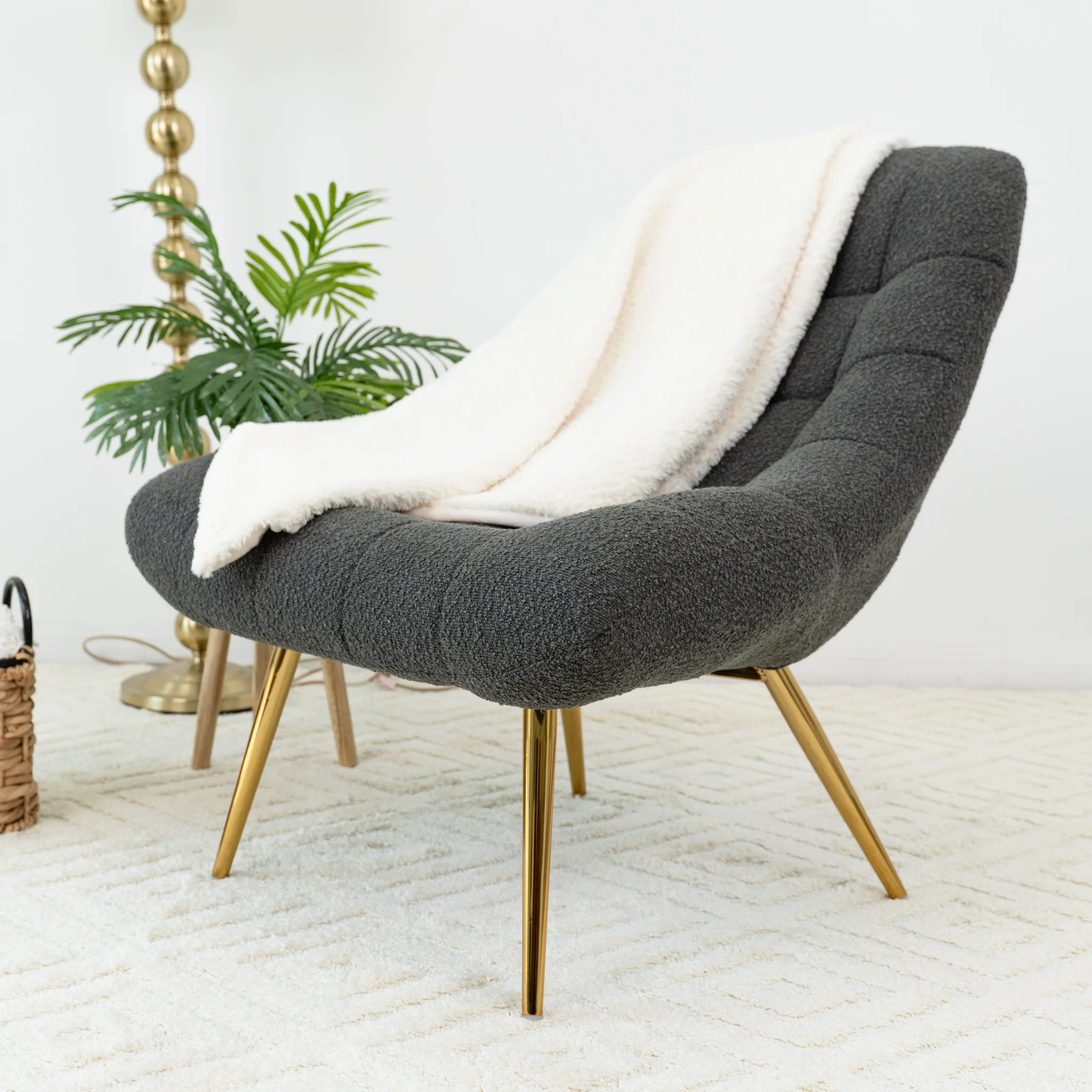 Walker Edison | Aubrey French Boucle Lounge Chair