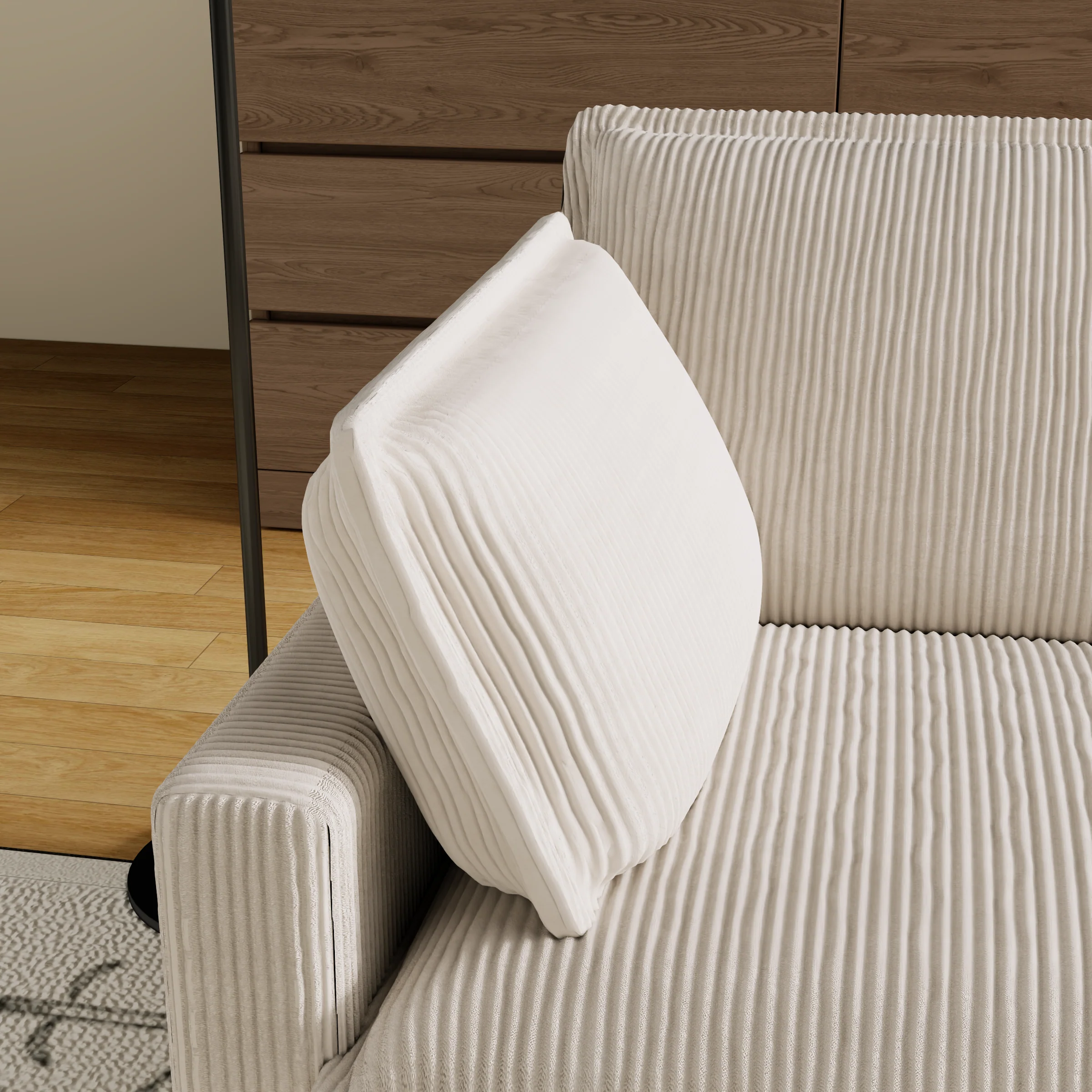 Walker Edison | Deep Seat Loveseat Sofa with Pillows