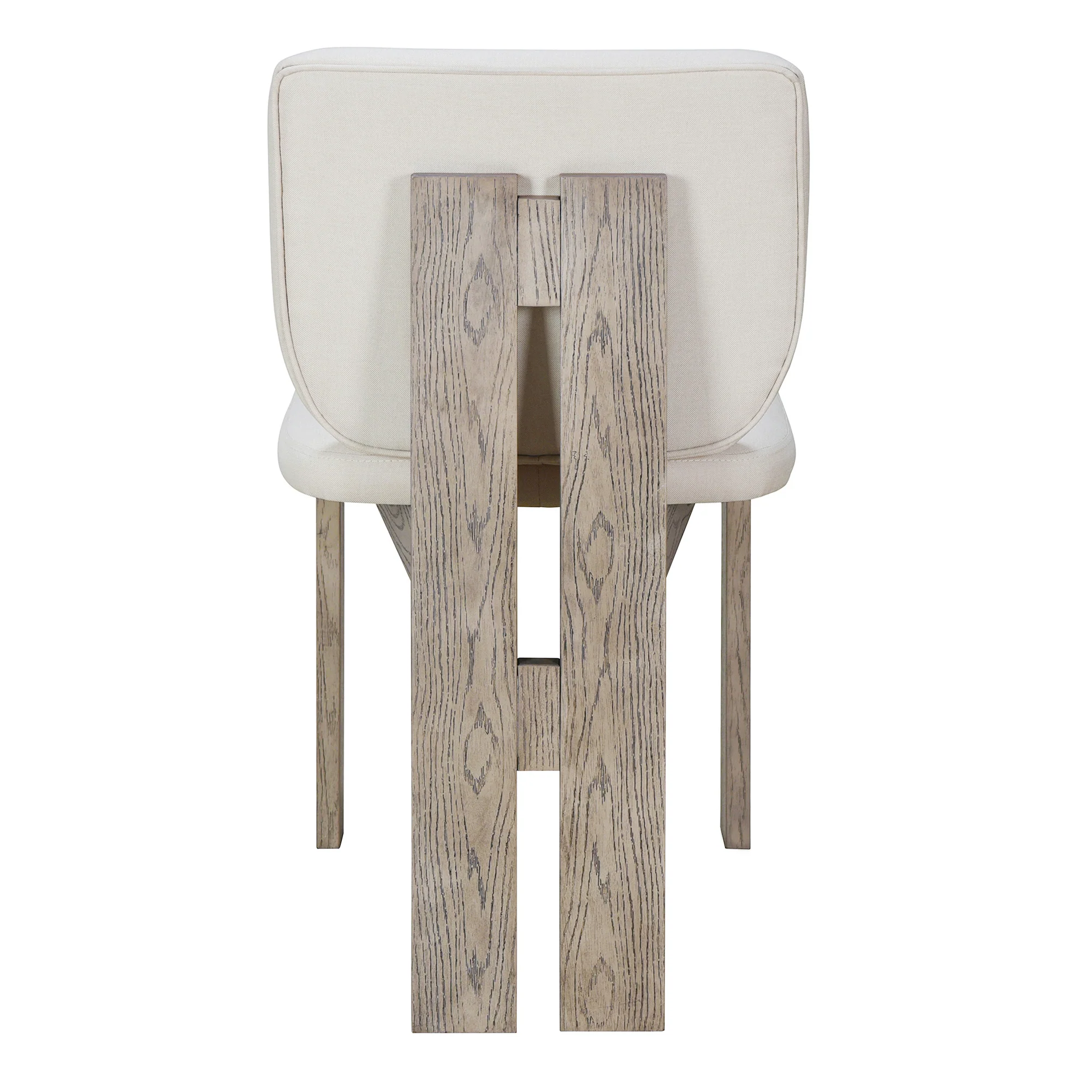 Walker Edison | Natural Wood Wash 7-Piece Retro Dining Set with 6 Upholstered Chairs