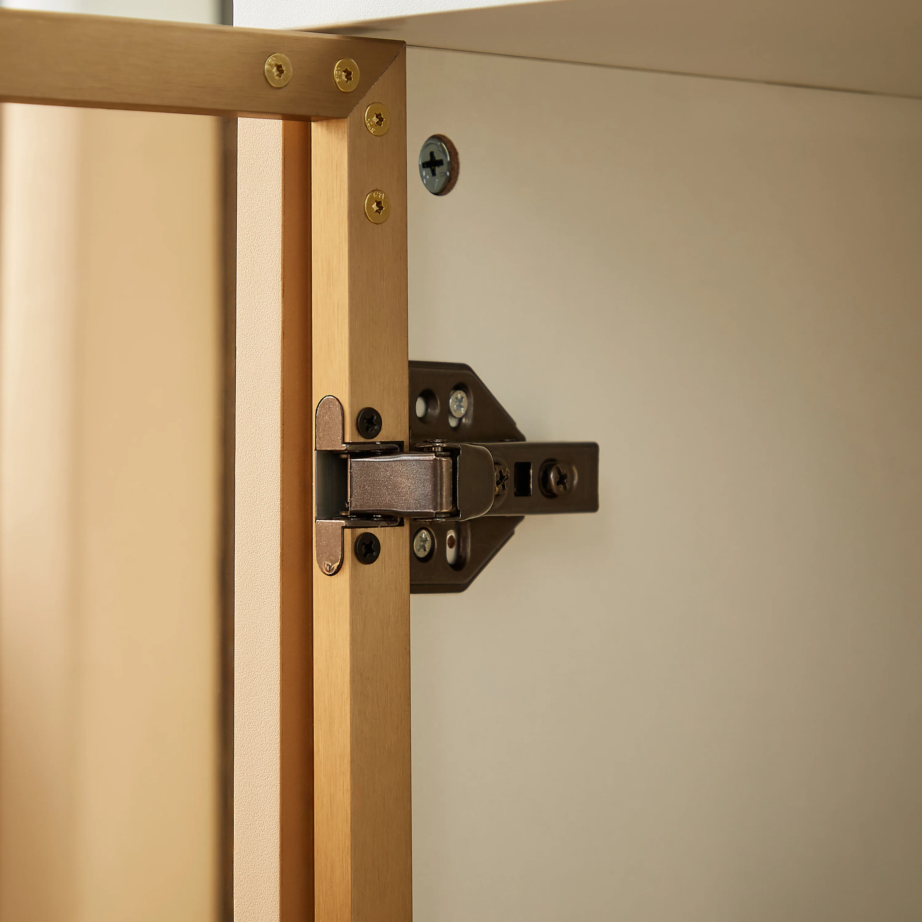 Walker Edison | Modular Modern Fashion Style Accent Cabinet with Tempered Glass Doors