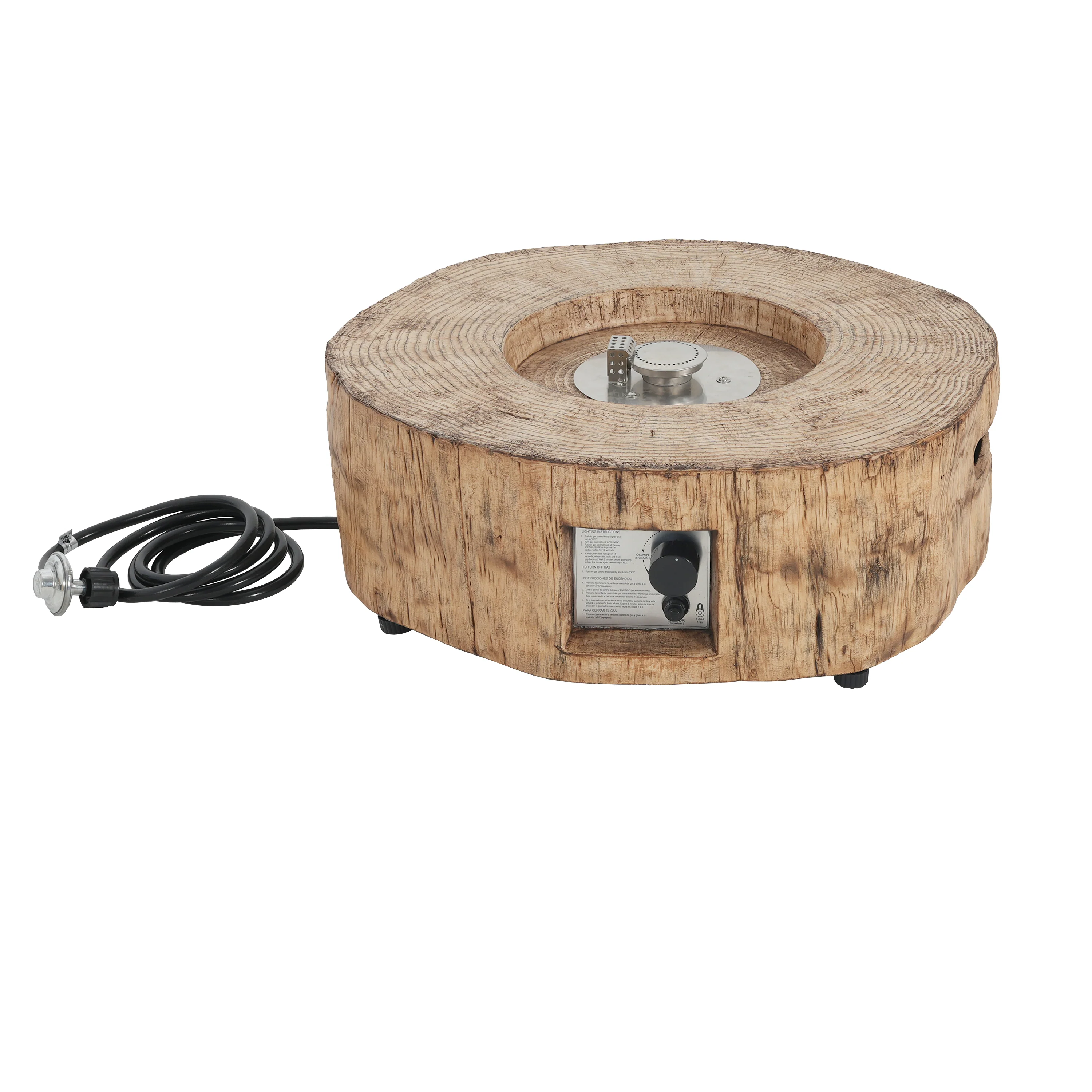 Walker Edison | Wood Pattern Outdoor Patio MGO Propane Fire Pit