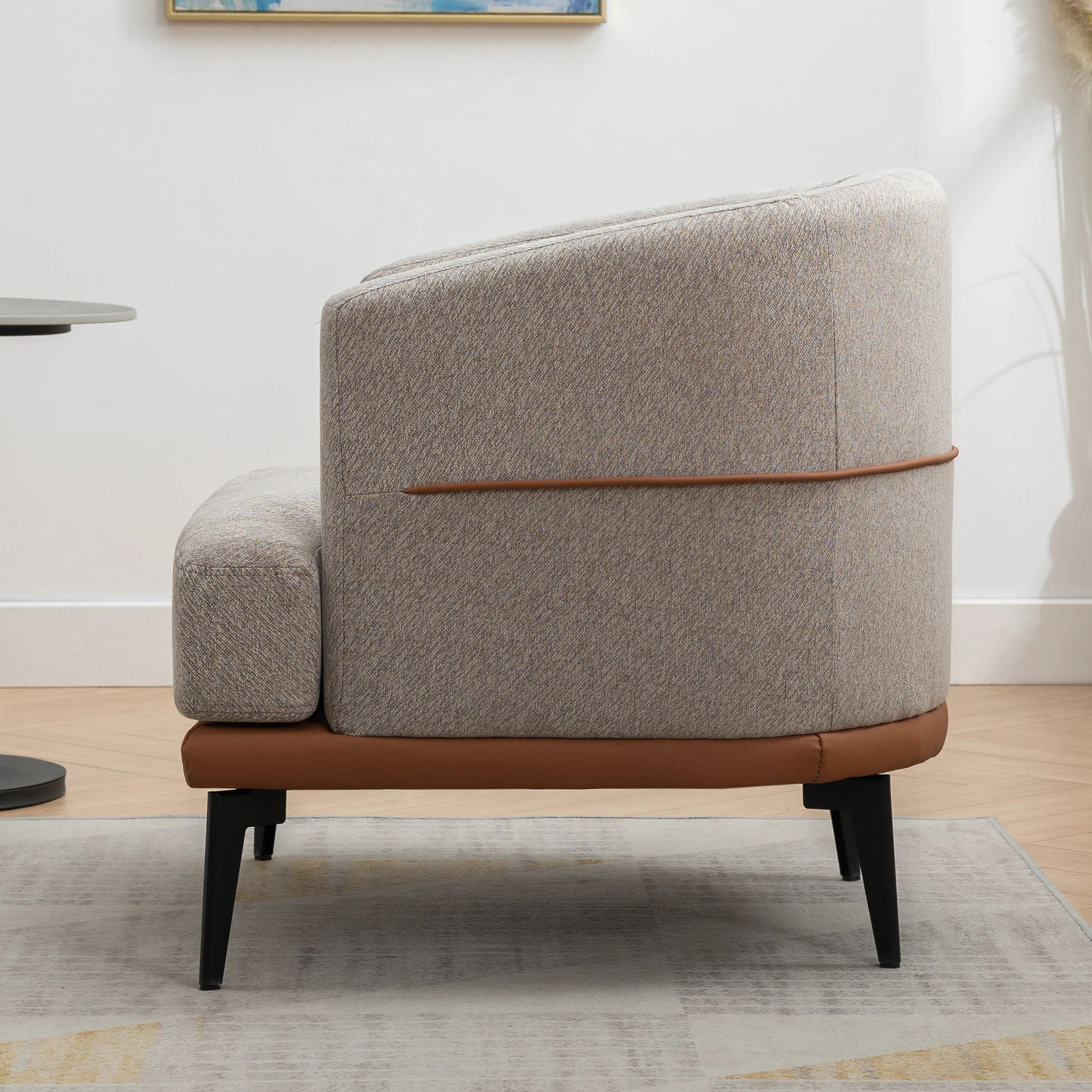 Walker Edison | Modern Two-tone Barrel Accent Chair