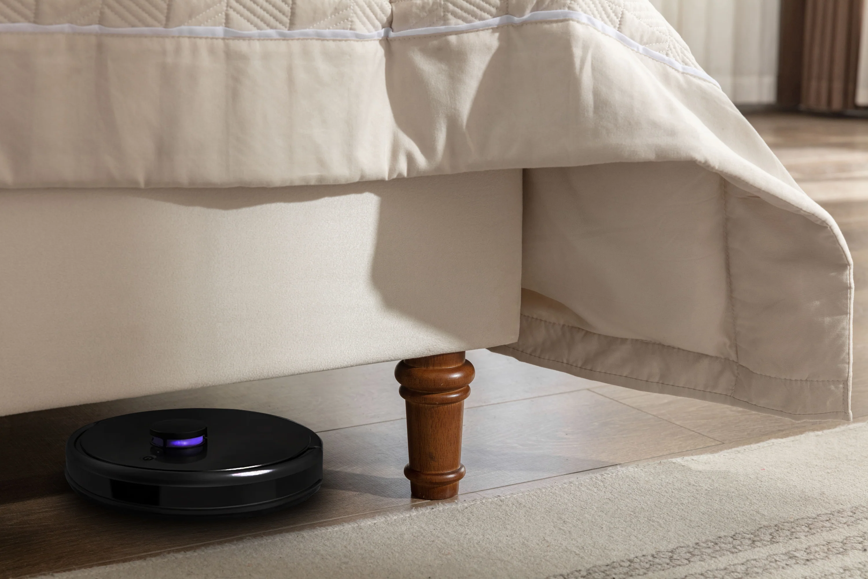 Walker Edison | Traditional Peyton Upholstered 54 High Headboard King Bed