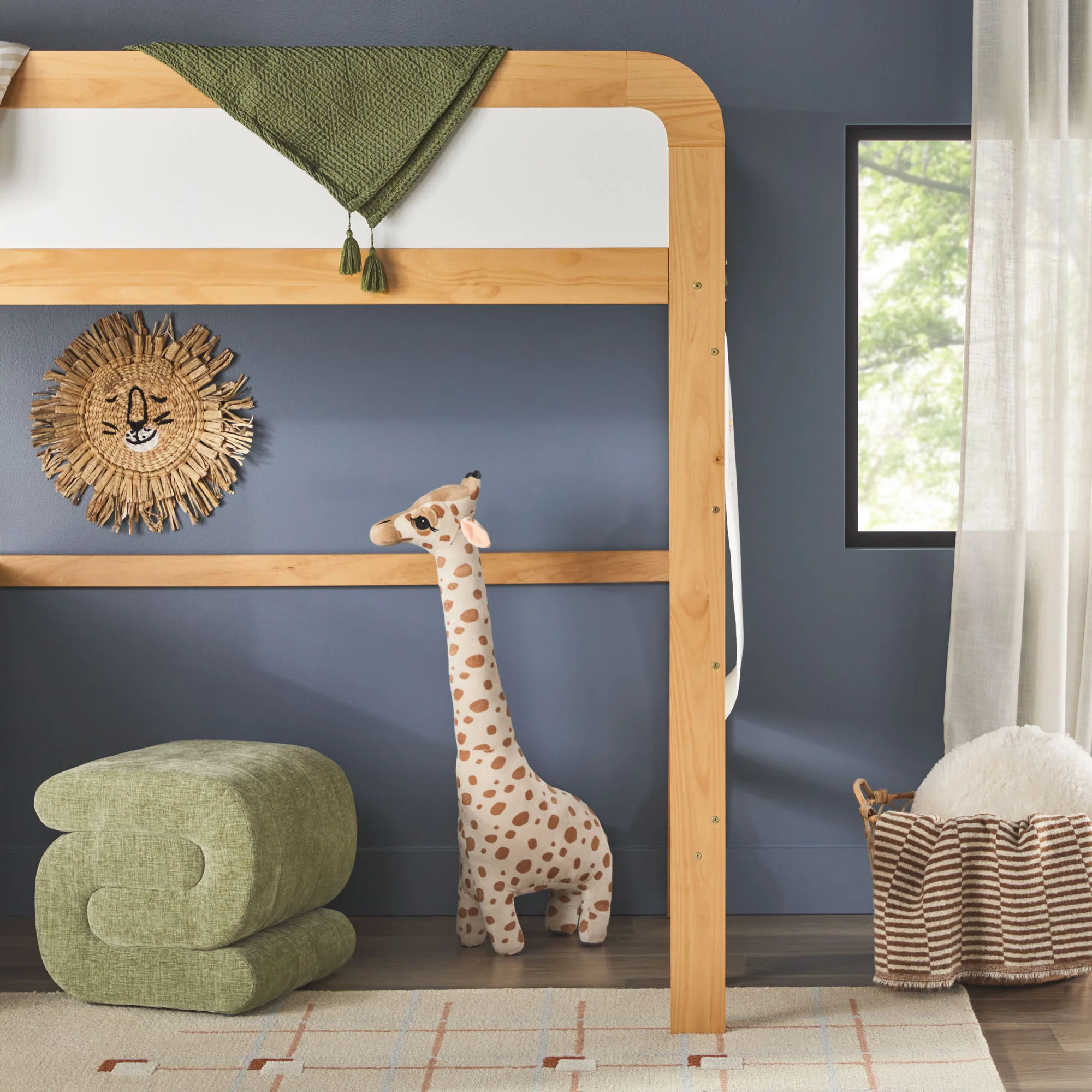 Adyn Contemporary Twin Loft Bunk Bed with Desk