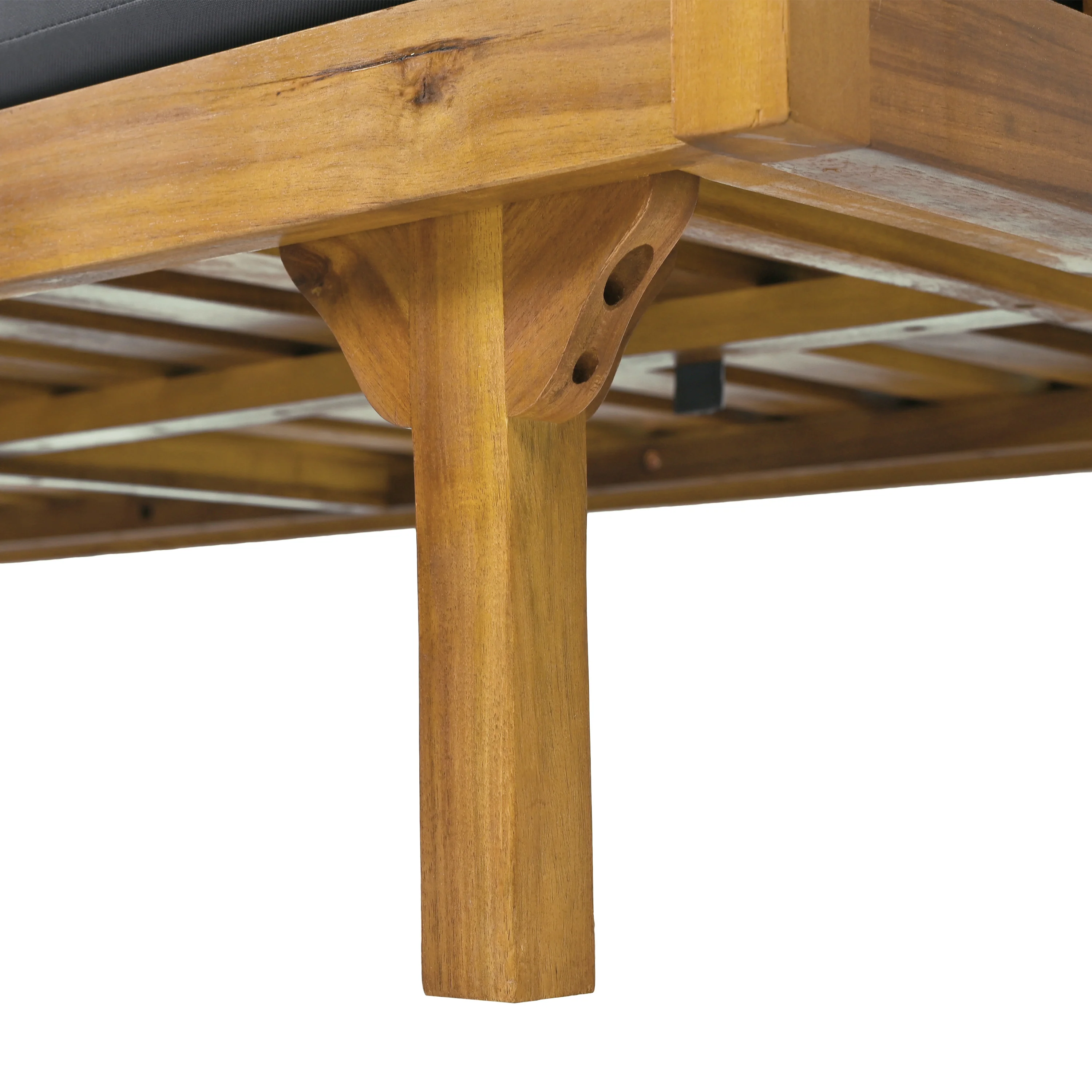 Walker Edison | Outdoor 3 Piece Teak Deep Seat Daybed Sofa with Coffee Table