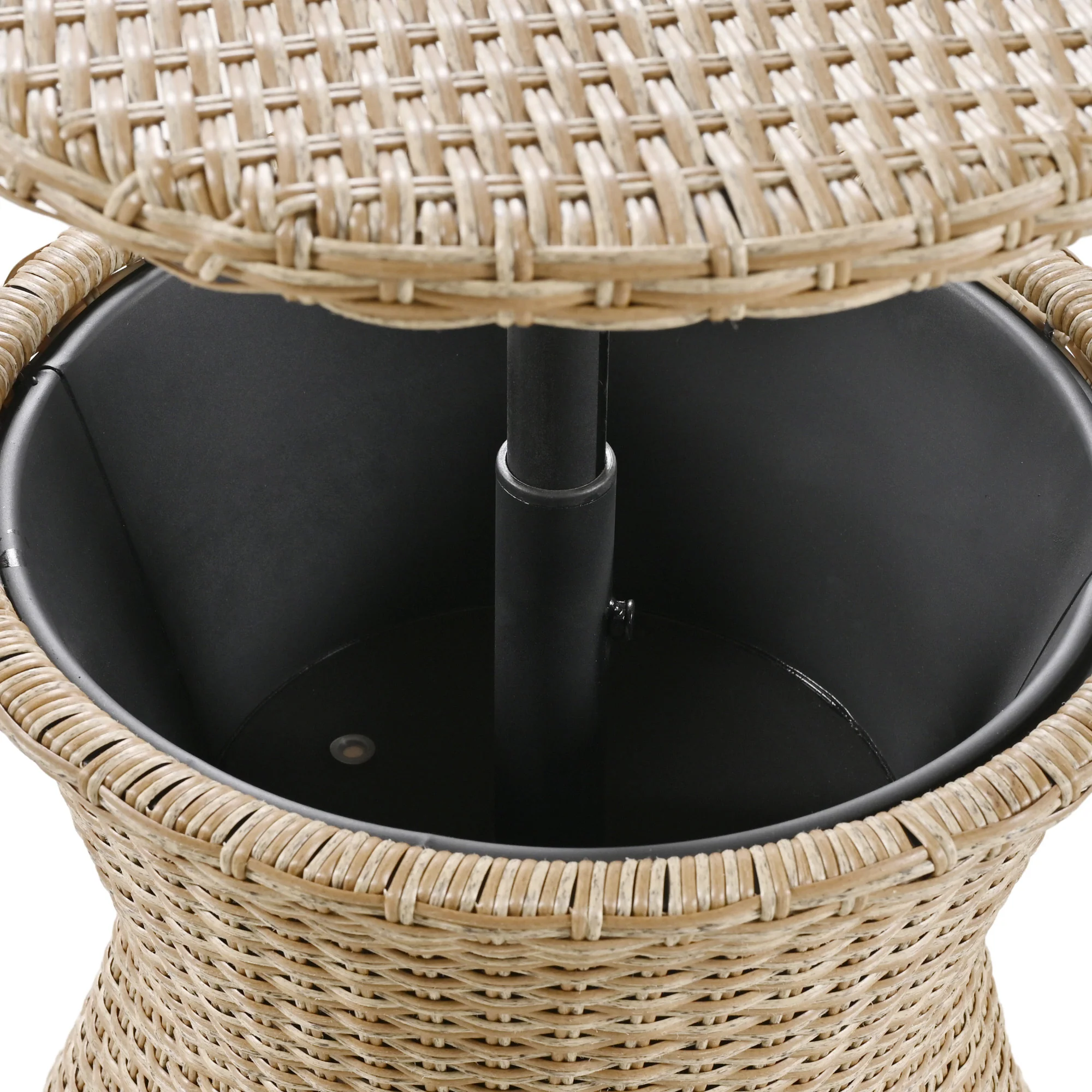 Walker Edison | 5 Piece Outdoor Patio Chat Set with Ottomans and Side Table