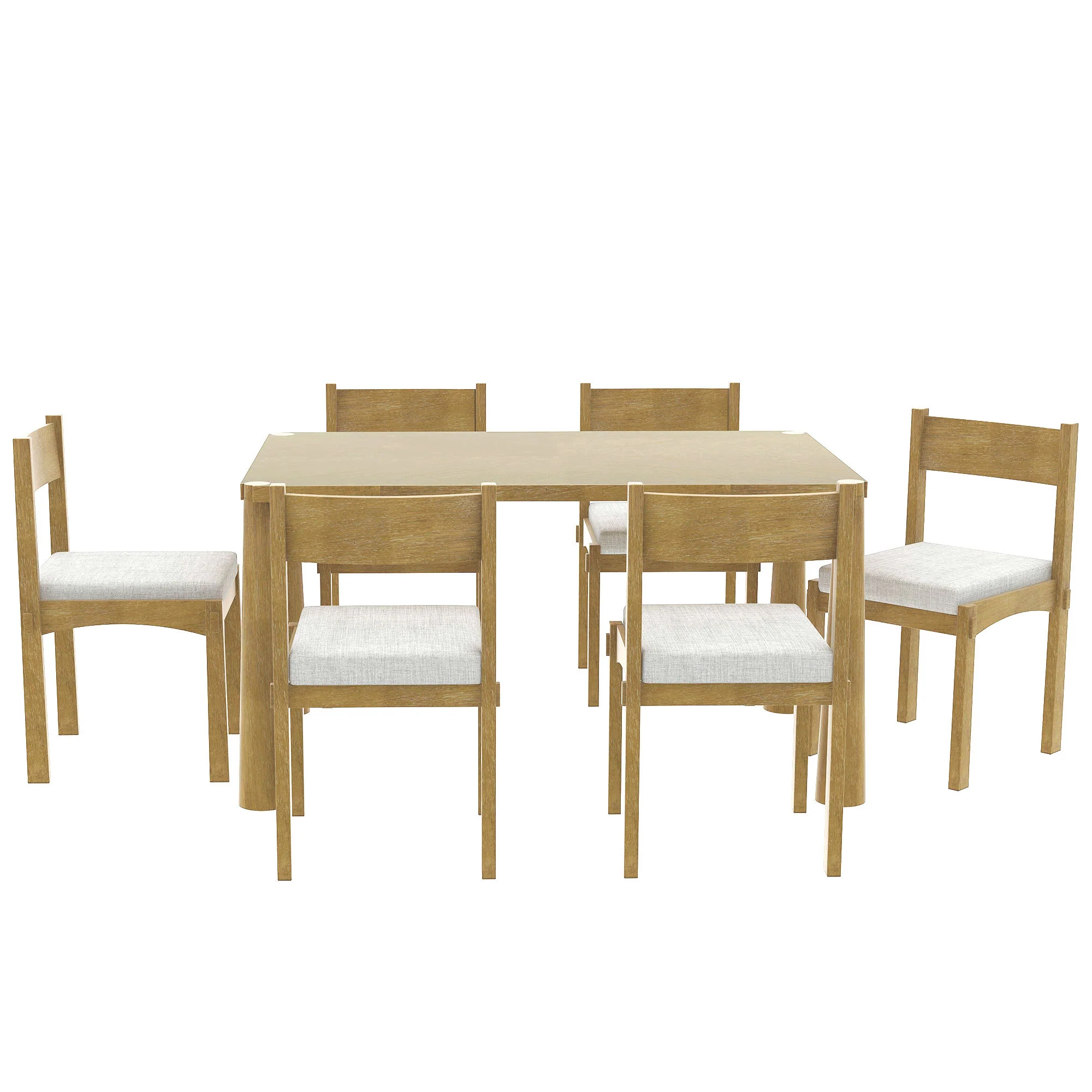 Walker Edison | Classic Modern 7-Piece Dining Table Set for 6