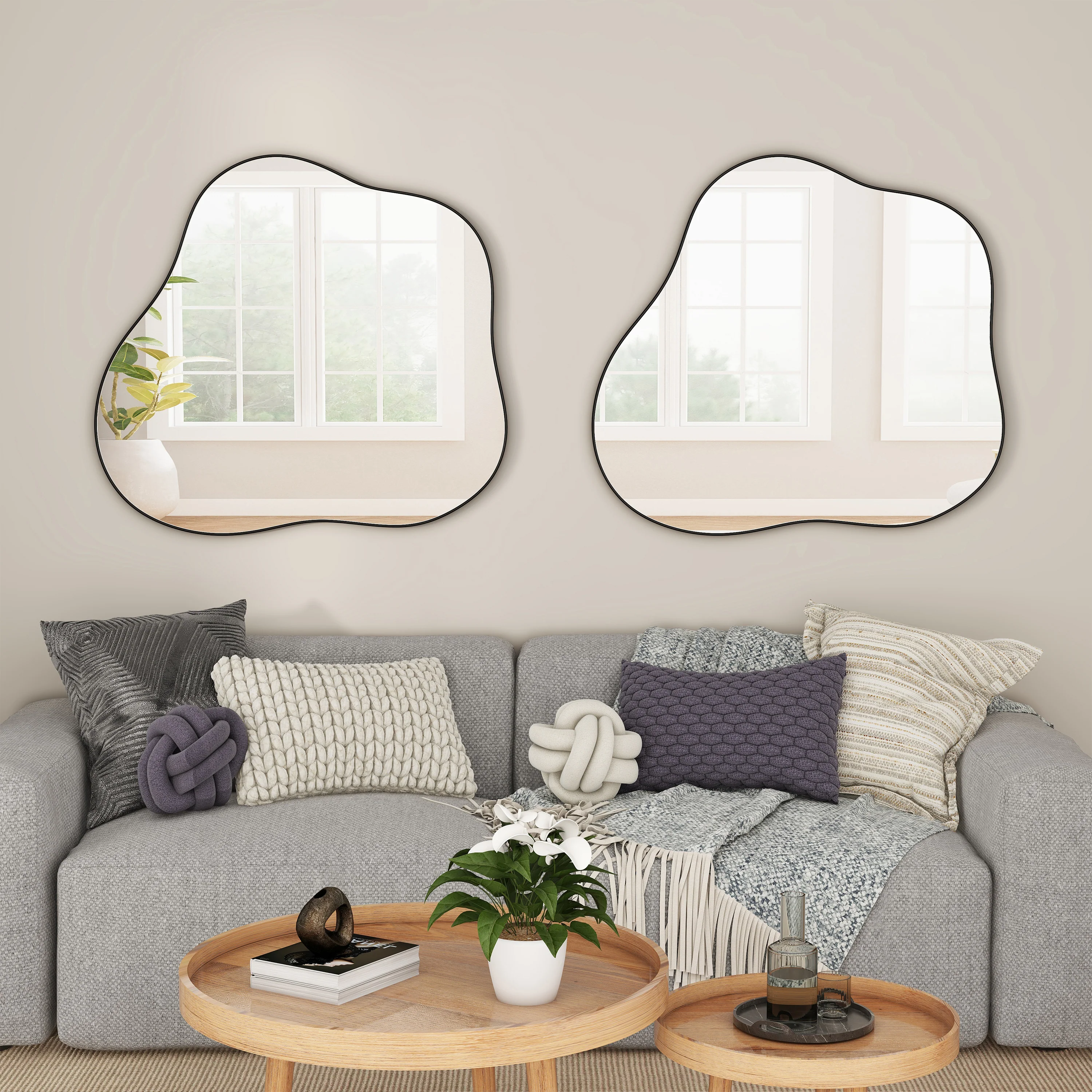 Walker Edison | Cloud-Shaped Metal Accent Wall Mirror
