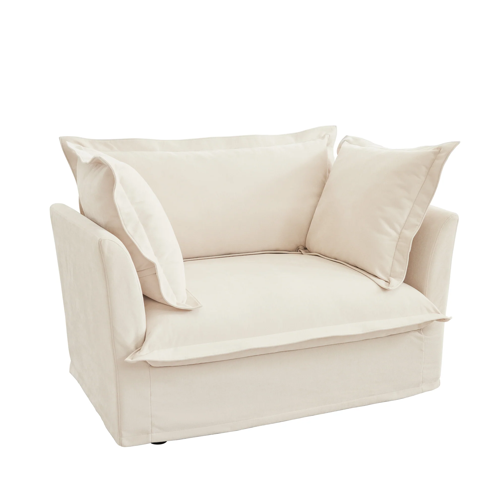 Walker Edison | Slip-covered Deep Seat Comfy Accent Chair