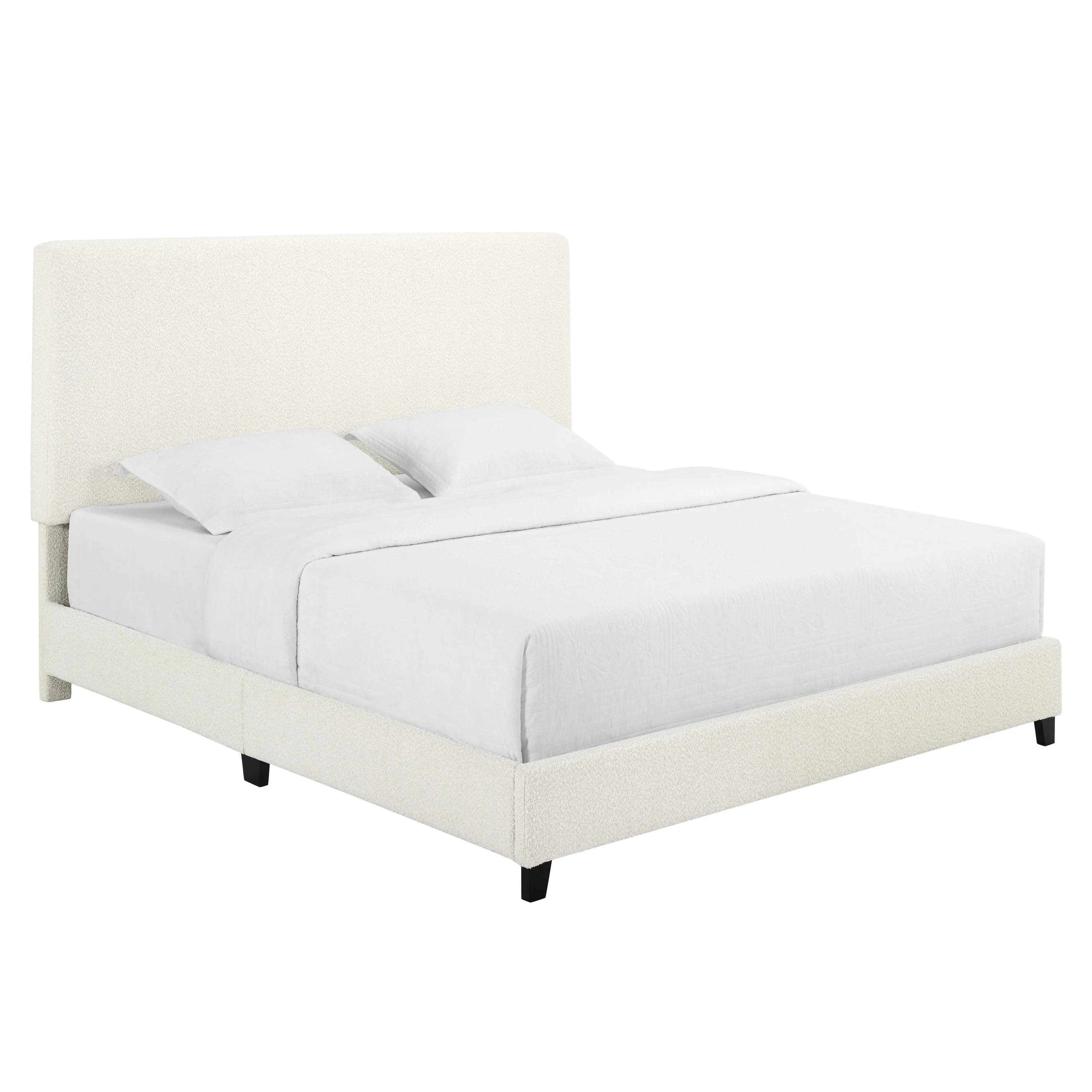 Walker Edison | Boucle Upholstered Platform Bed
