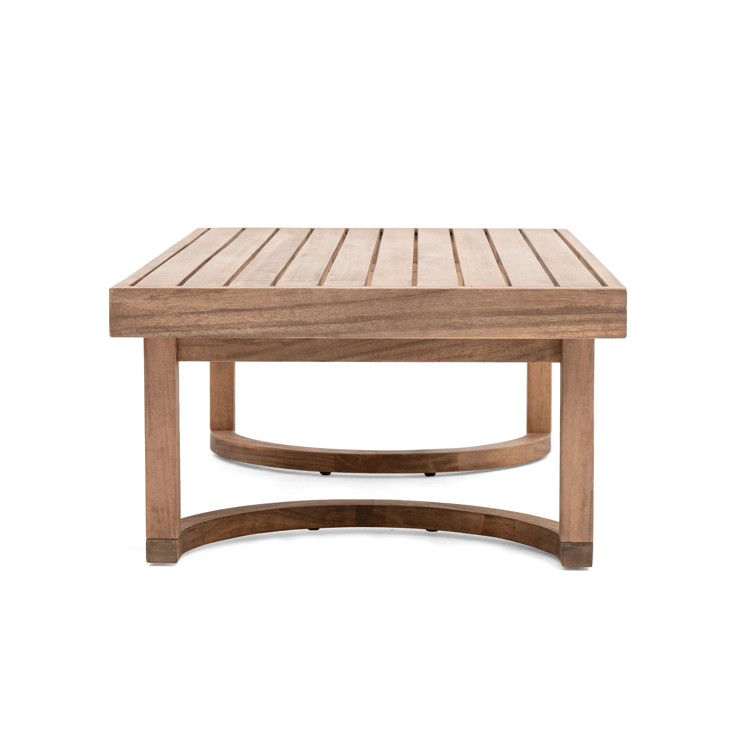 Walker Edison | Modern Outdoor Acacia Wood Patio Loveseat and Coffee Table