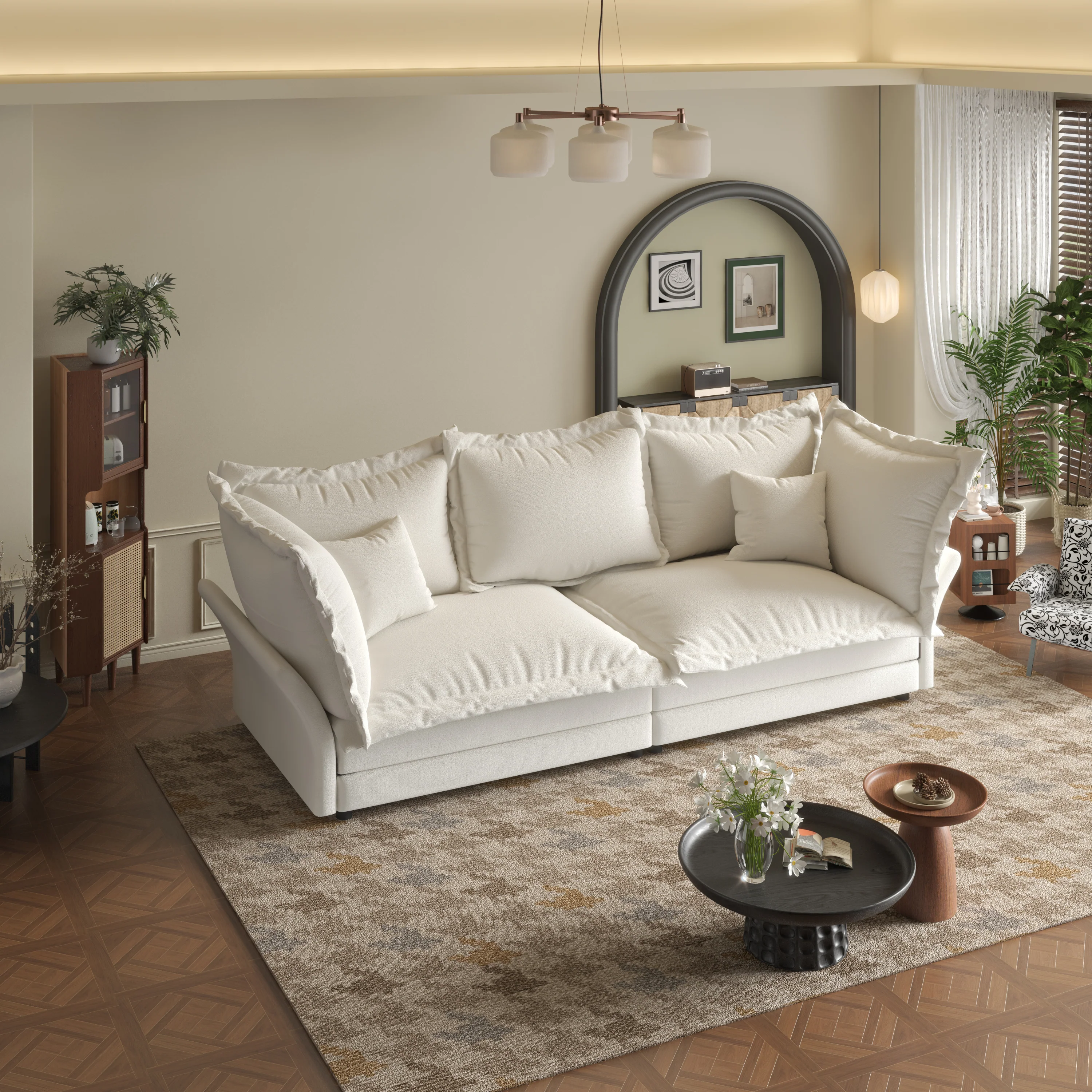 Walker Edison | Expandable Velvet Deep Seat Upholstered Cloud Sofa