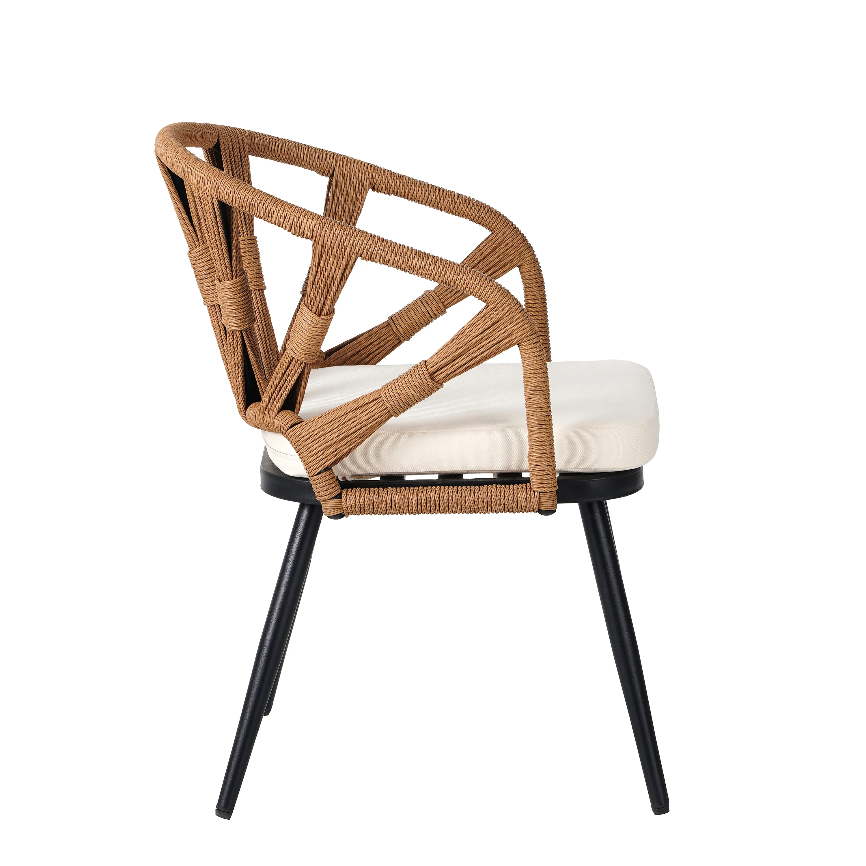 Walker Edison | U Style Contemporary Outdoor Dining Table and Chairs Set