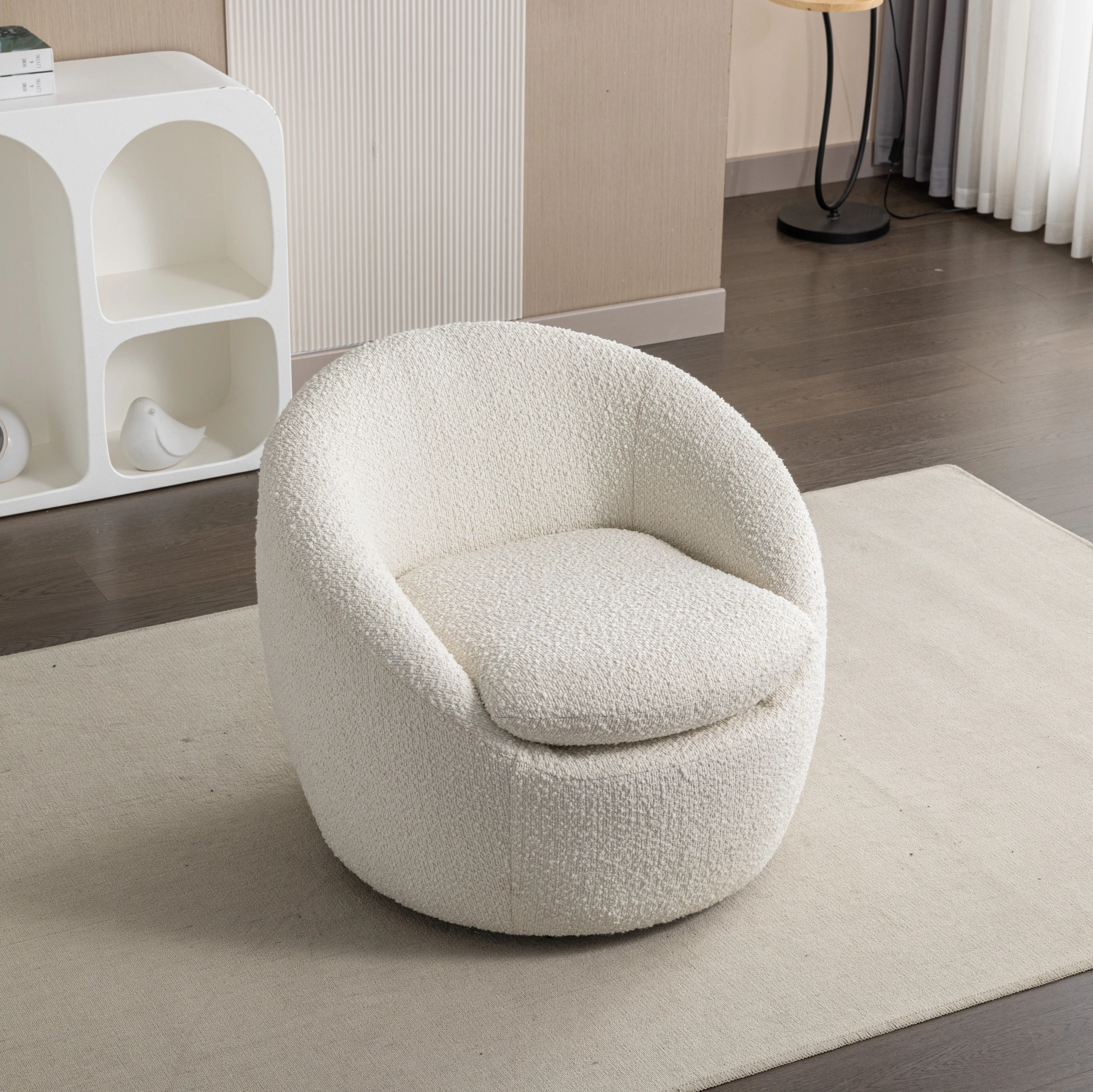 Walker Edison | Boucle Swivel Chair