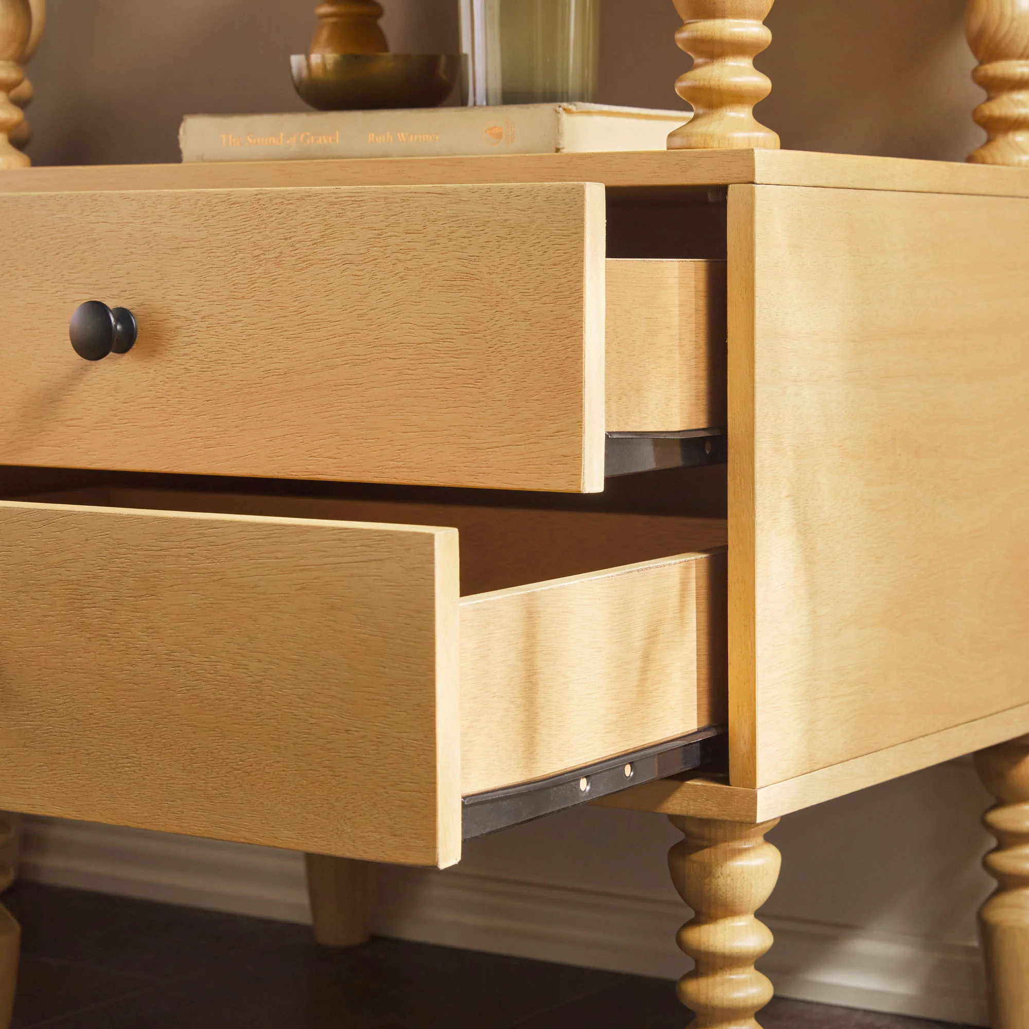 Traditional Vivienne Easy Assembly Solid Wood Nightstand