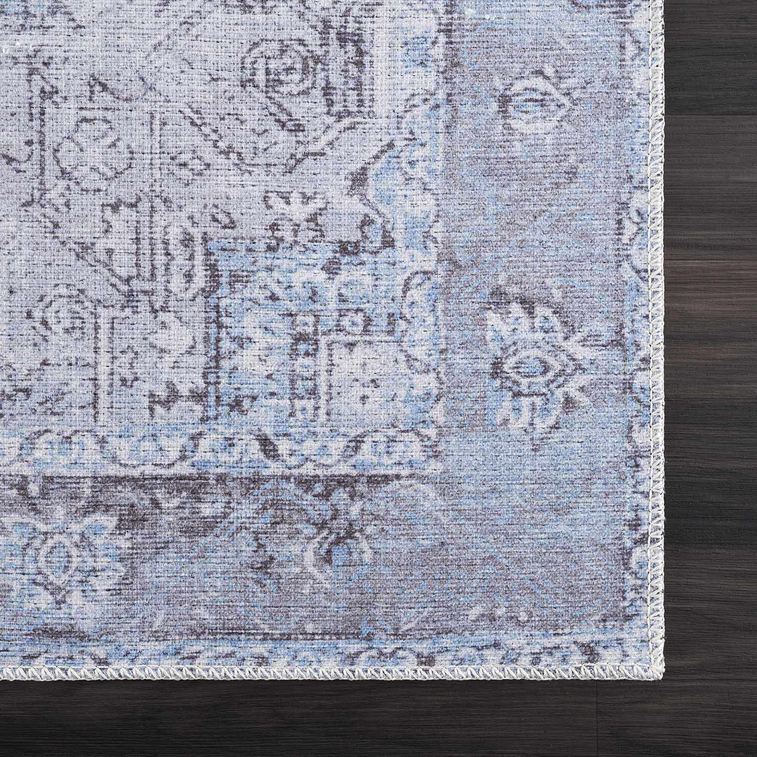 Boutique Rugs - Aqua Rosman Washable Runner & Area Rug