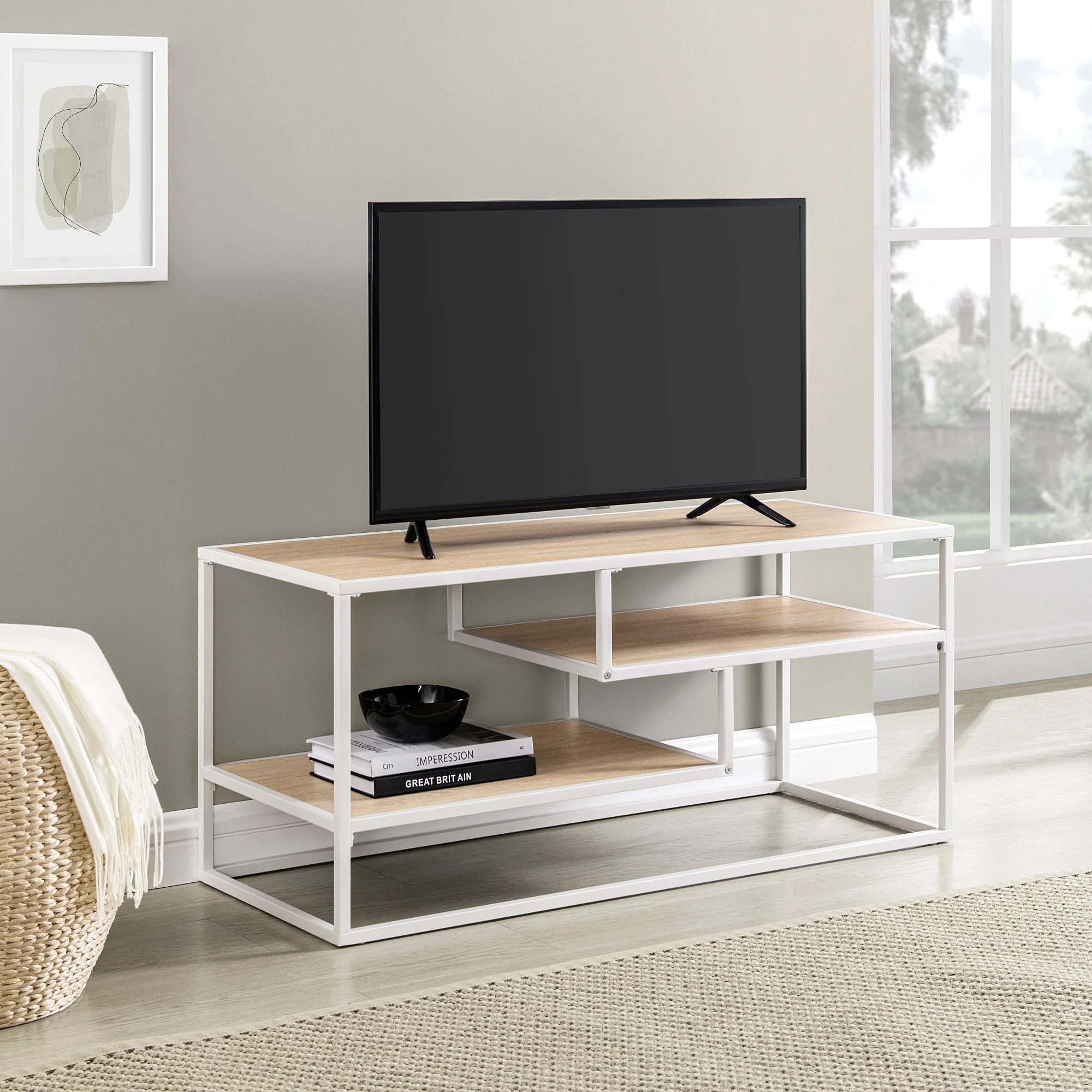 Maya 40 Contemporary Metal TV Stand