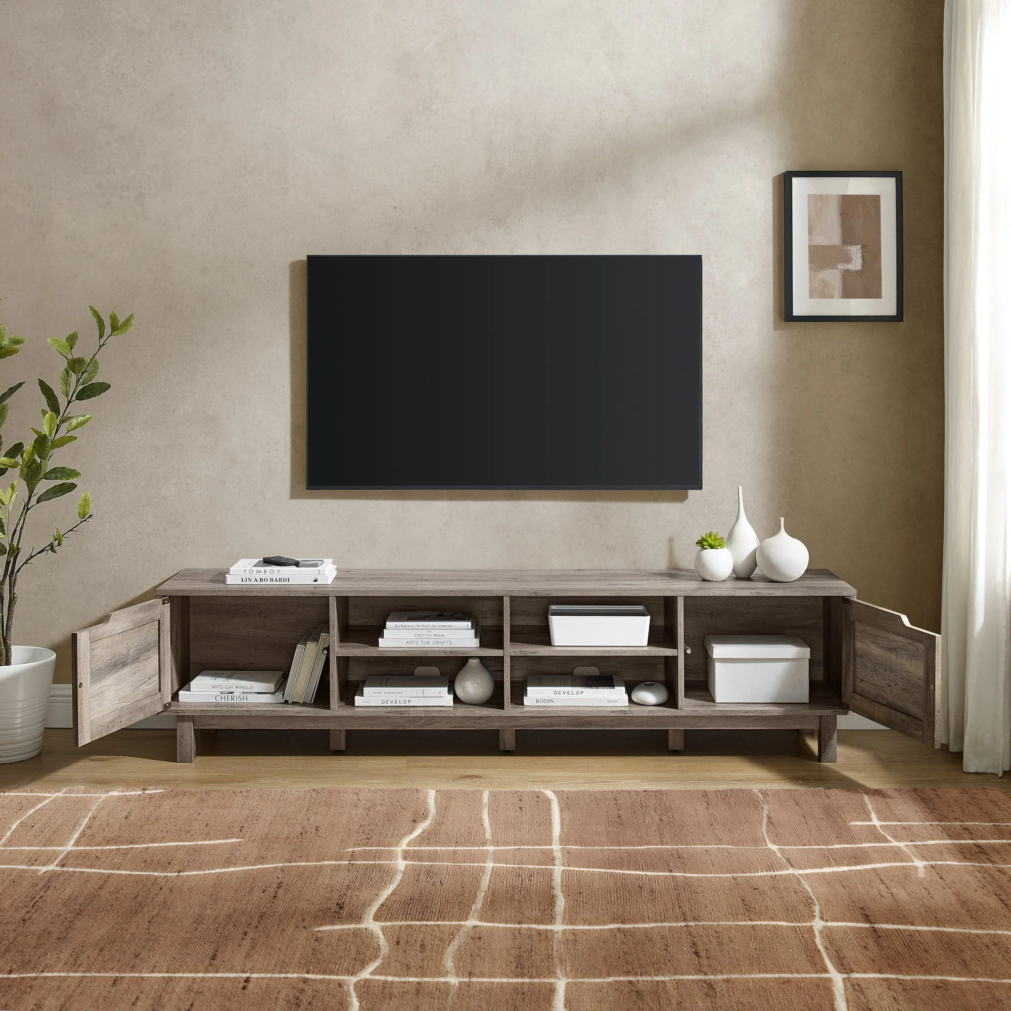 Barn Door 70 Rustic TV Stand