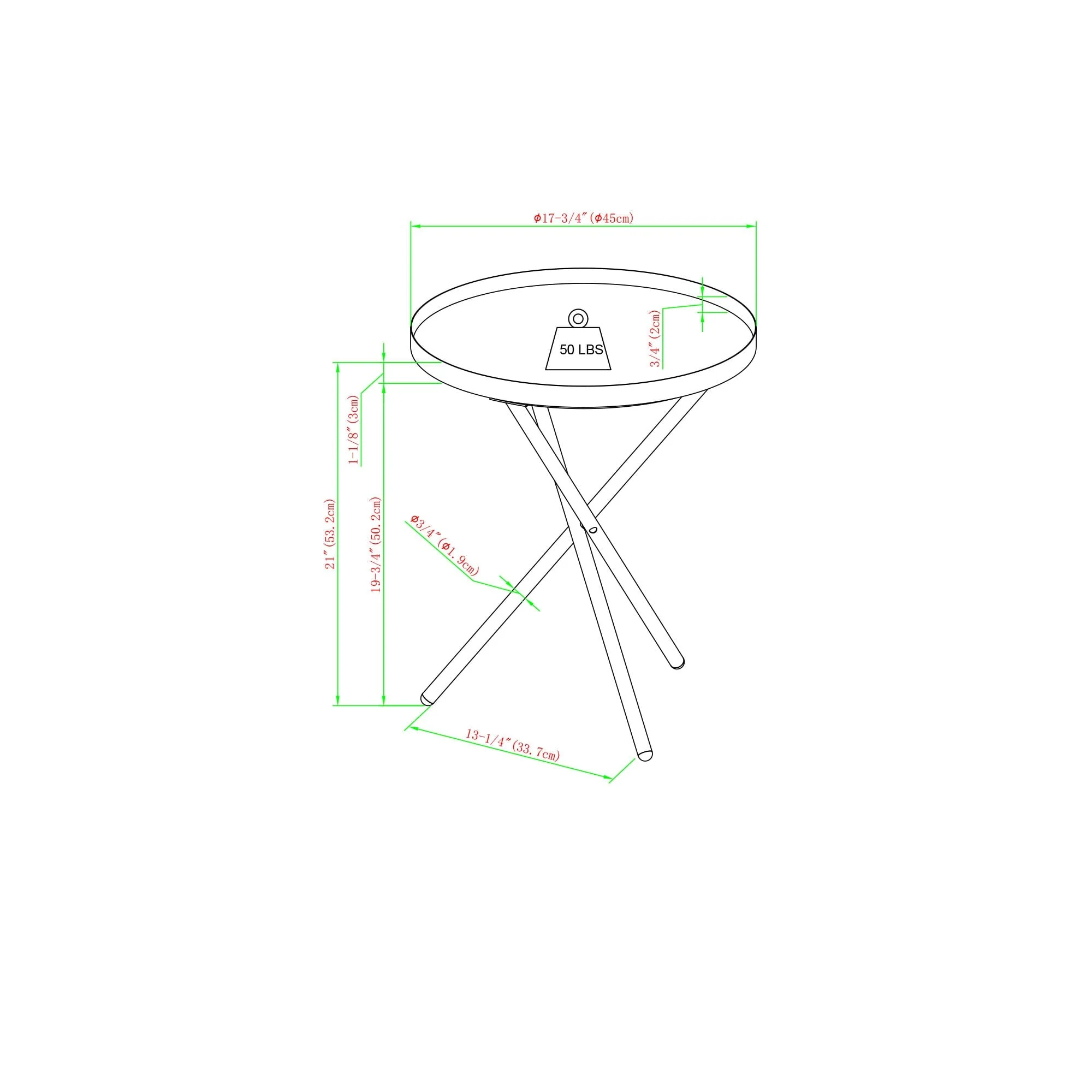 Trebent 18 3-Leg Contemporary Side Table