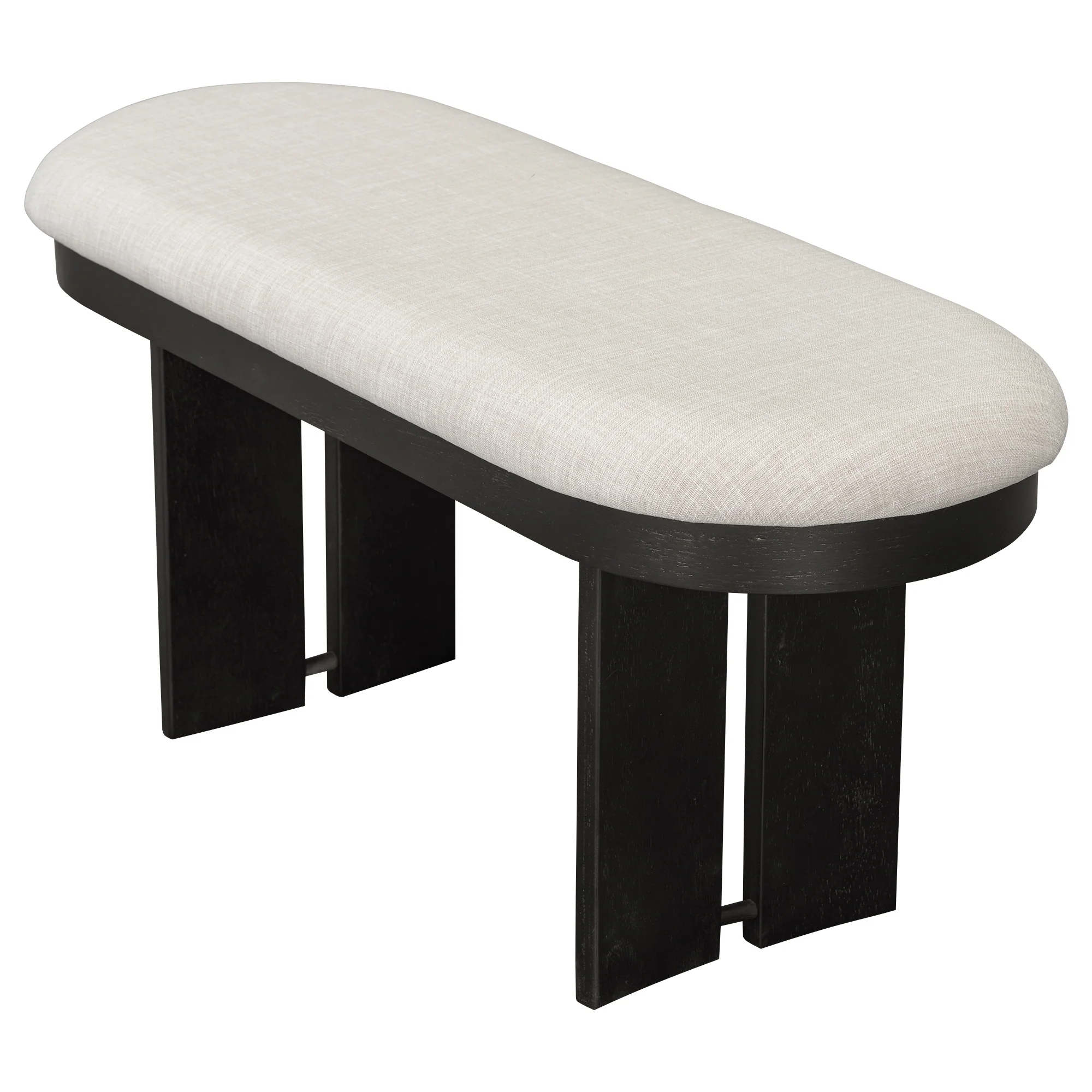 Walker Edison | Solid Wood 6-Piece Upholstered Dining Table Set with Bench