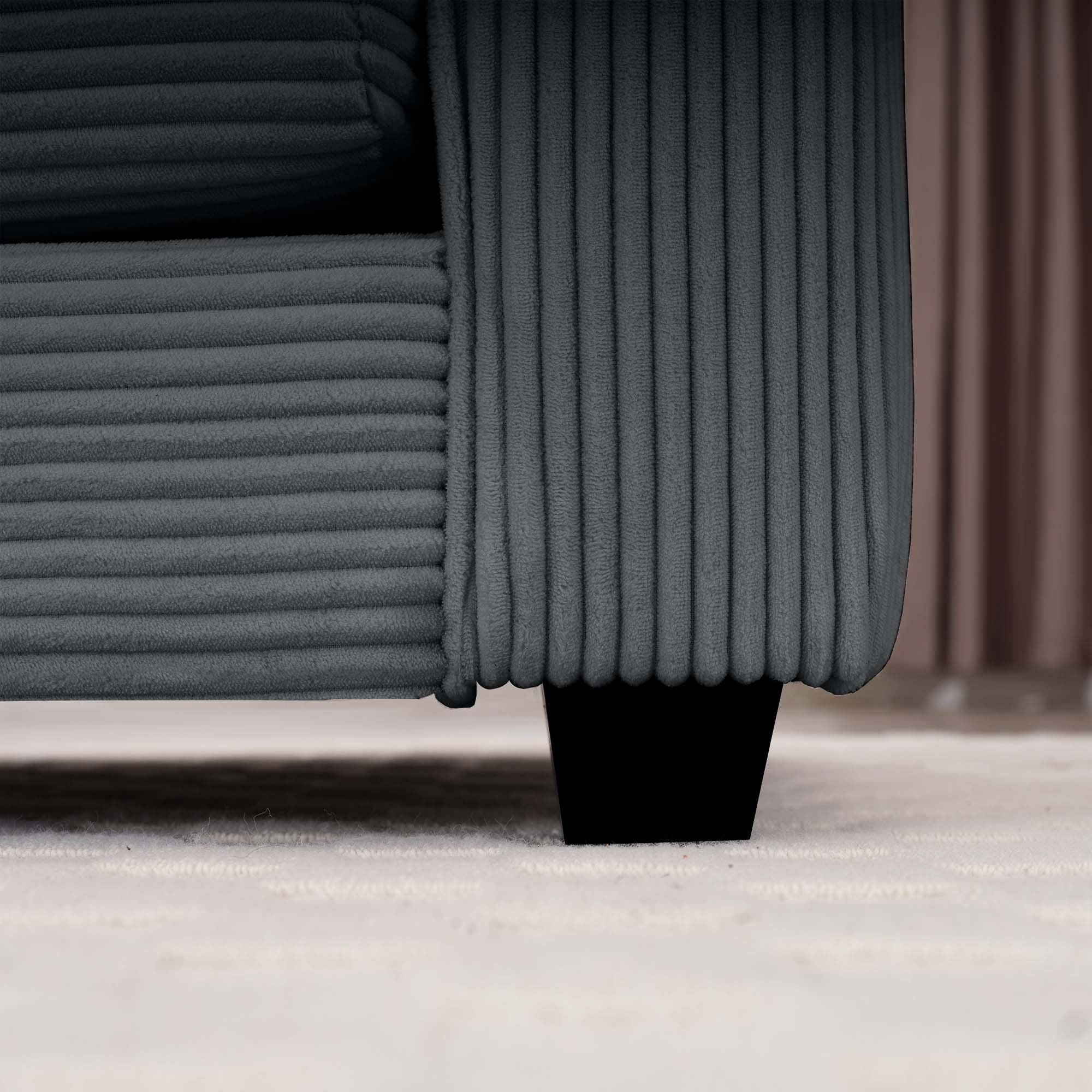 Walker Edison | Corduroy Cloud Plush Sectional Sofa with Ottoman