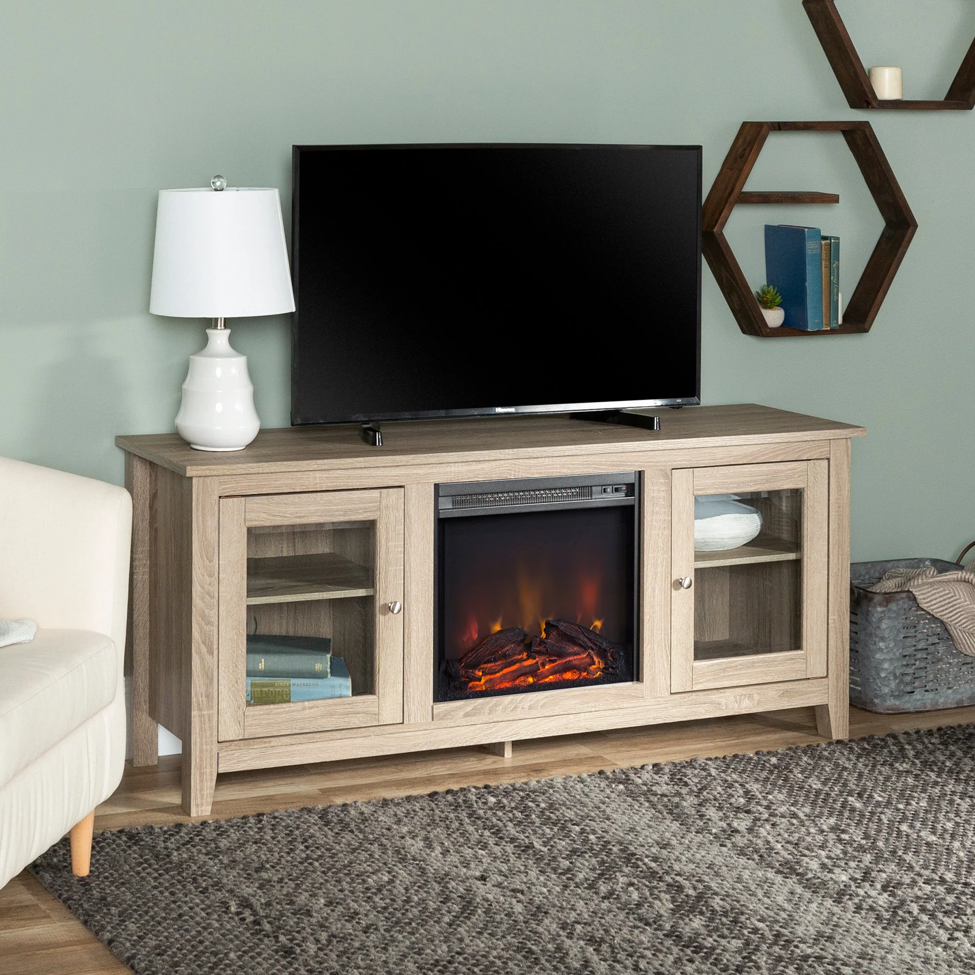 58 Traditional Electric Fireplace TV Stand