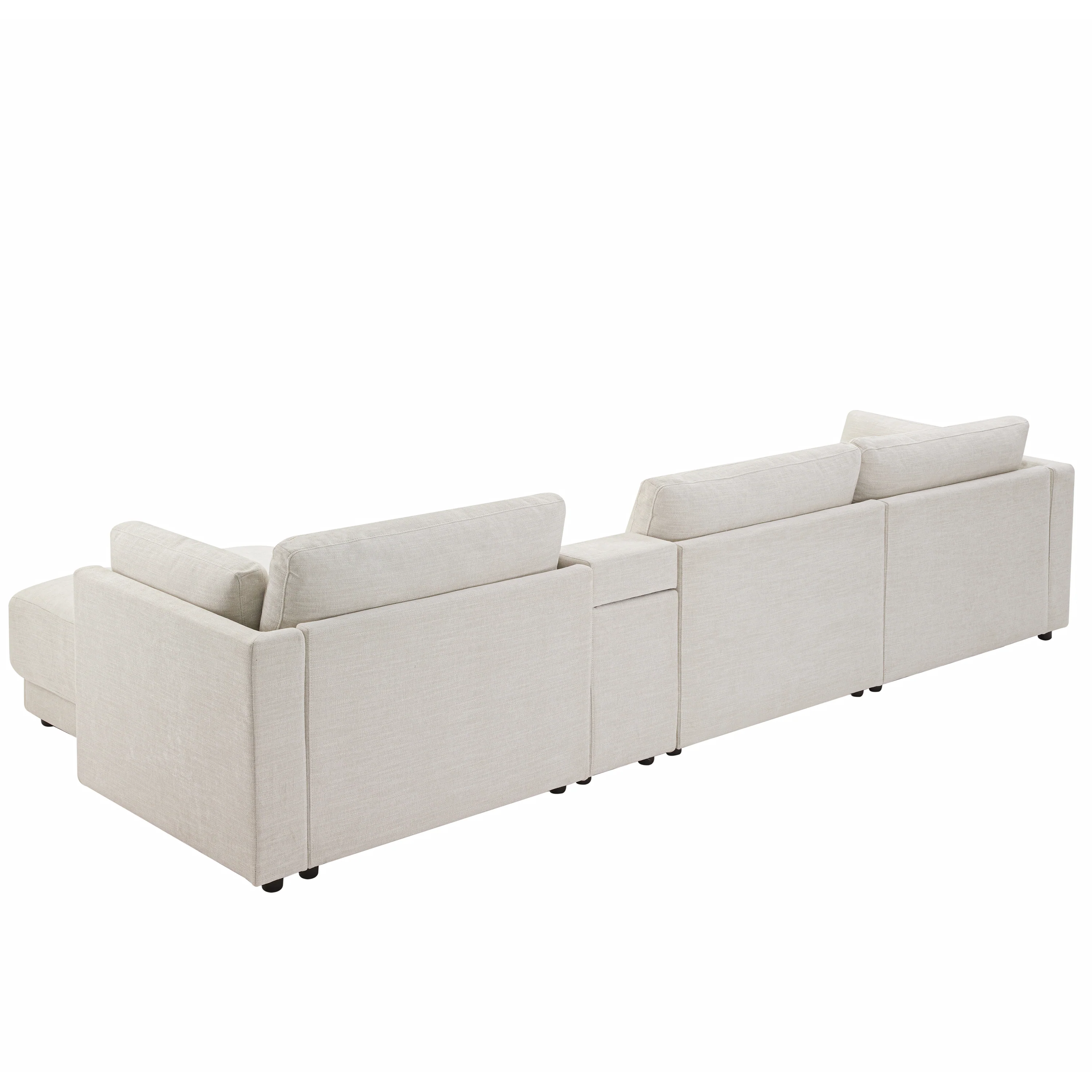 Walker Edison | Chenille Sectional Sofa with Storage Console