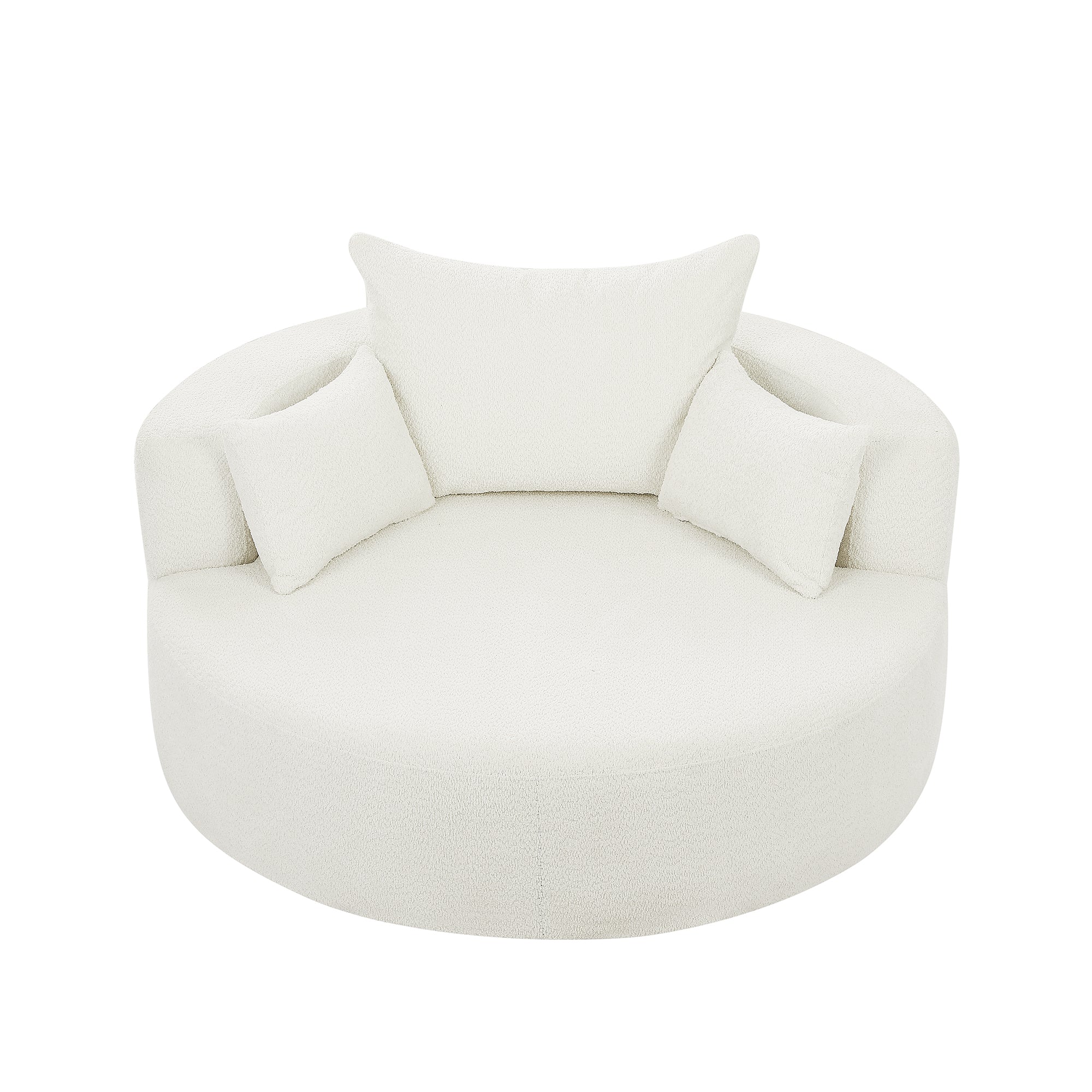 Walker Edison | 360° Swivel Accent Round Sofa Chair with Pillows