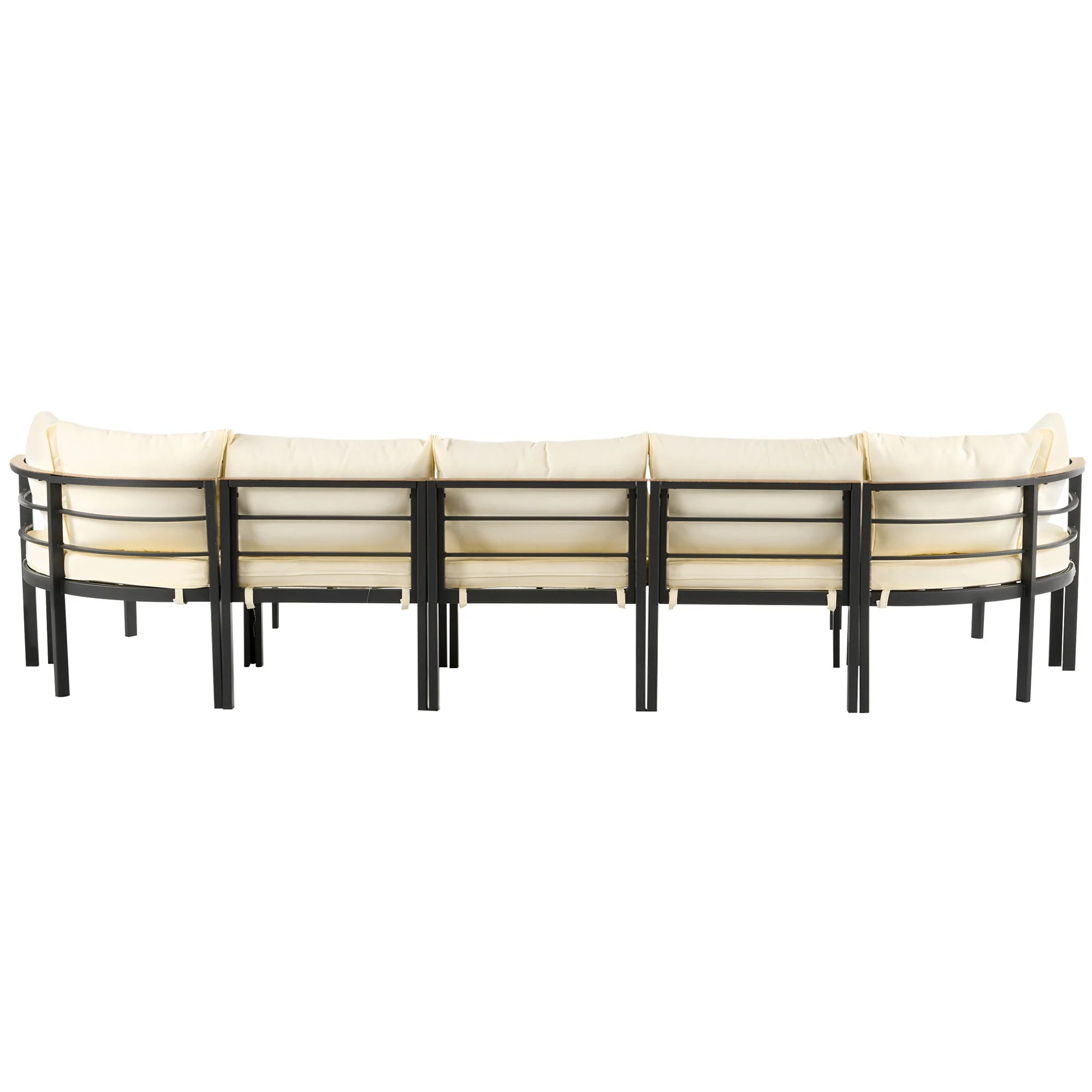 Walker Edison | Modern Outdoor Sectional Sofa Set with Tables