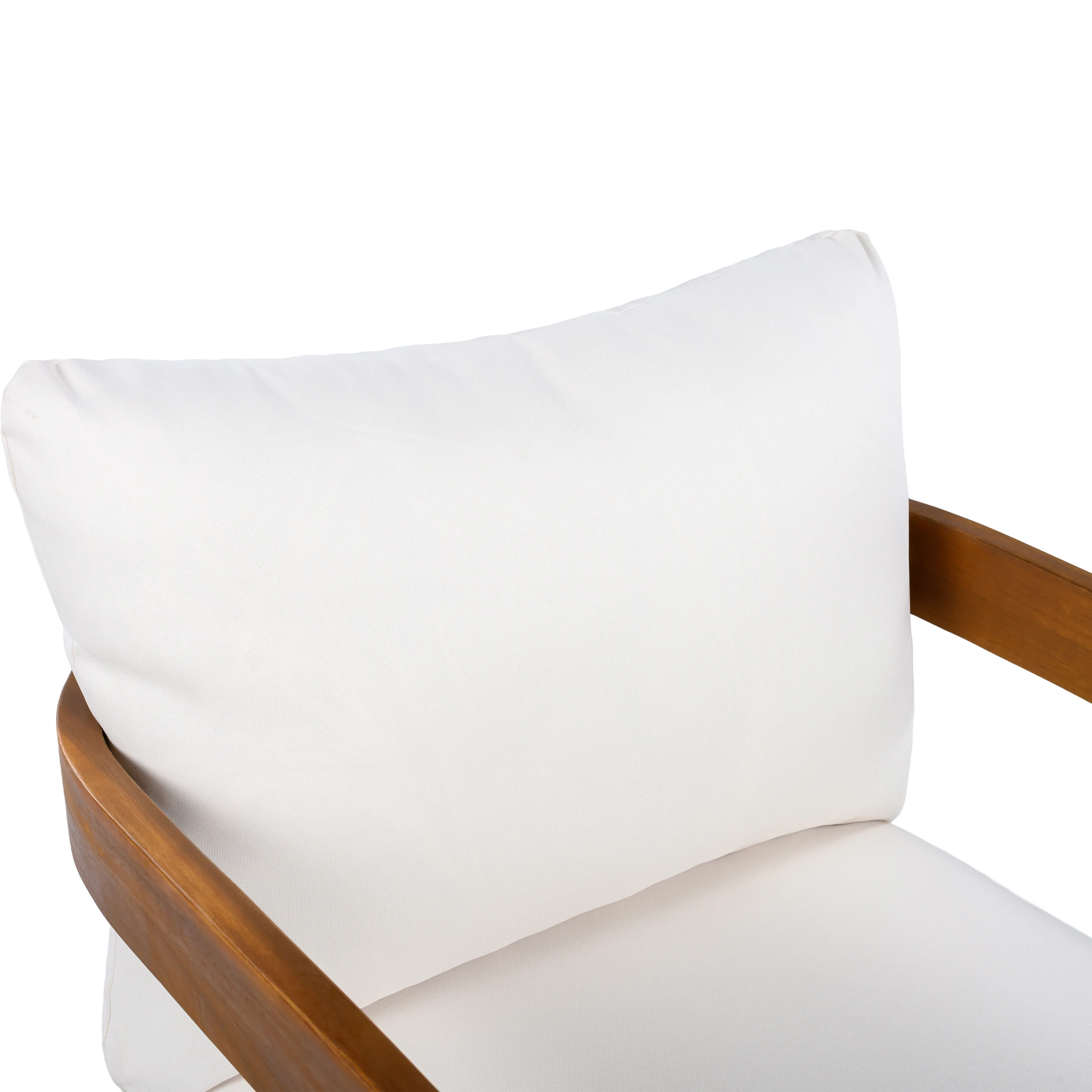 Walker Edison | Set of 2 Premium Acacia Wood Curve Design Outdoor Club Chairs