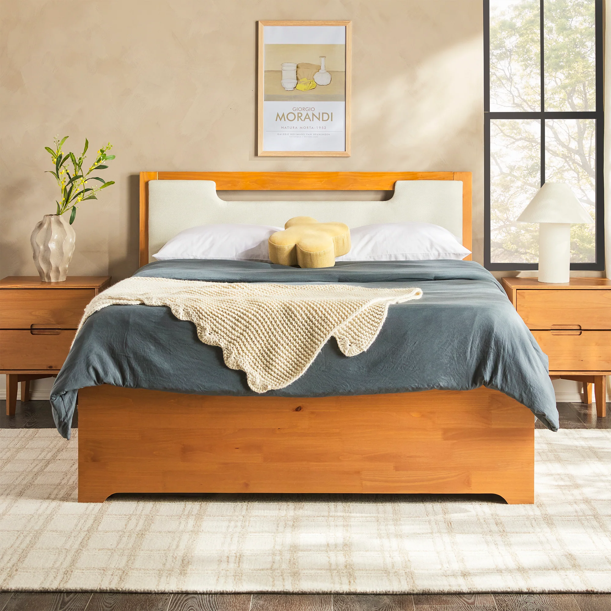 Sloane Mid-Century Modern Solid Wood Storage Bed