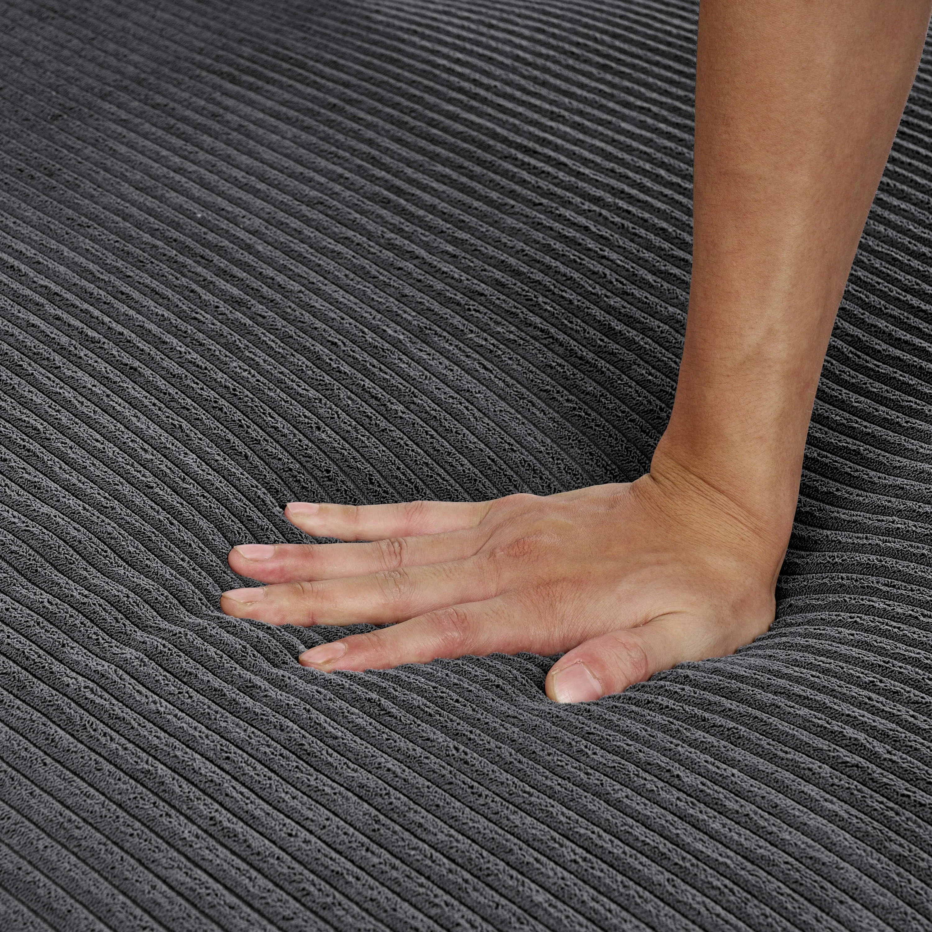 Walker Edison | Coastal Grey Corduroy Double-Chaise Cloud Sectional Sofa