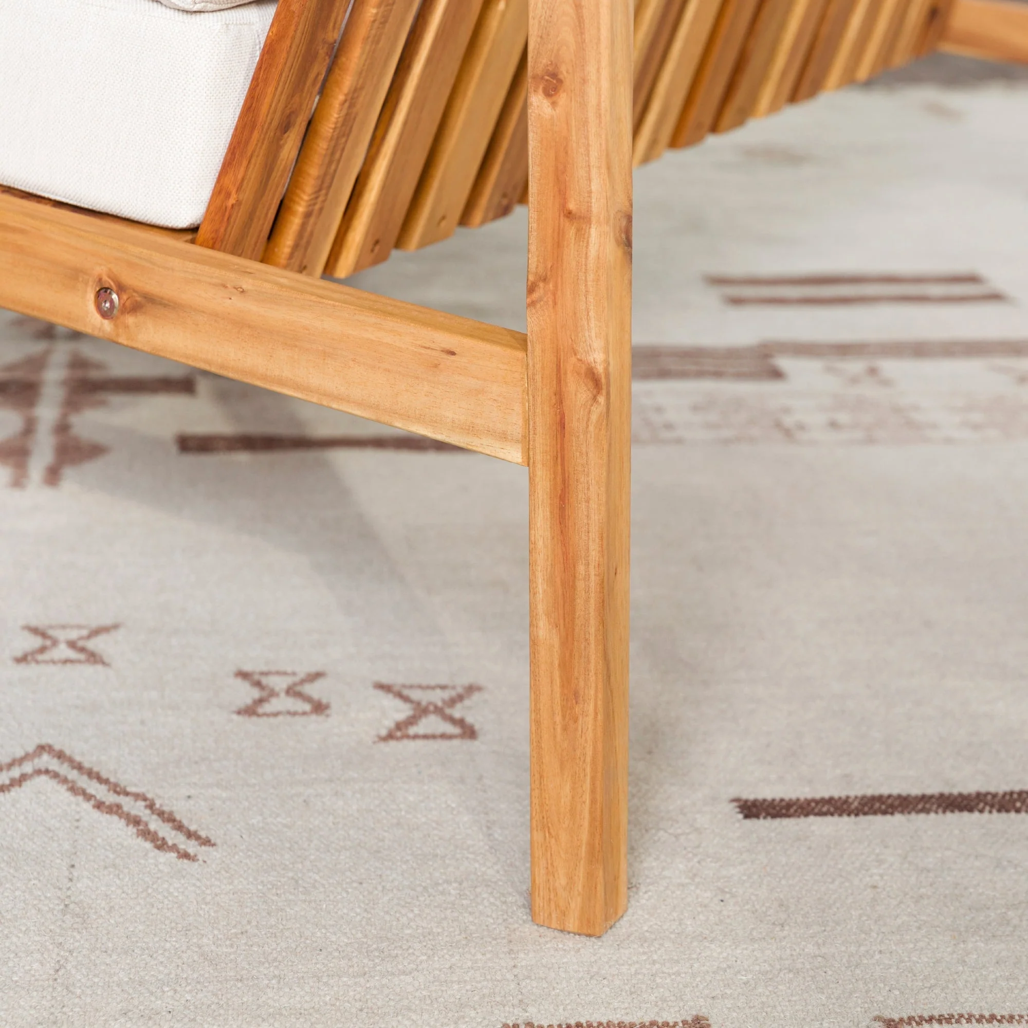 Cologne Modern Solid Wood Outdoor Loveseat