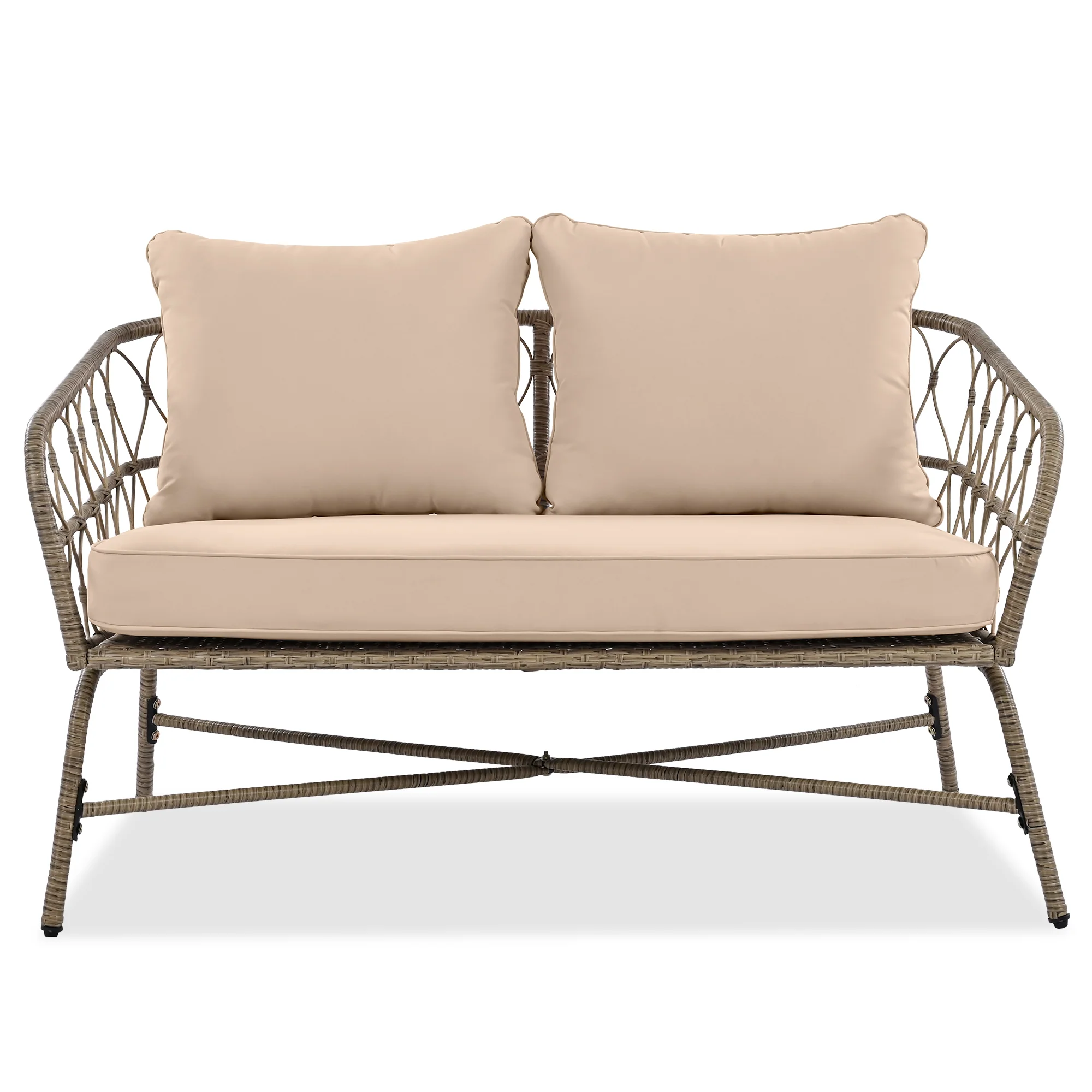 Walker Edison | Boho 4-Piece Outdoor Patio Sofa Set