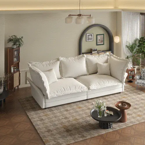 Walker Edison | Expandable Velvet Deep Seat Upholstered Cloud Sofa