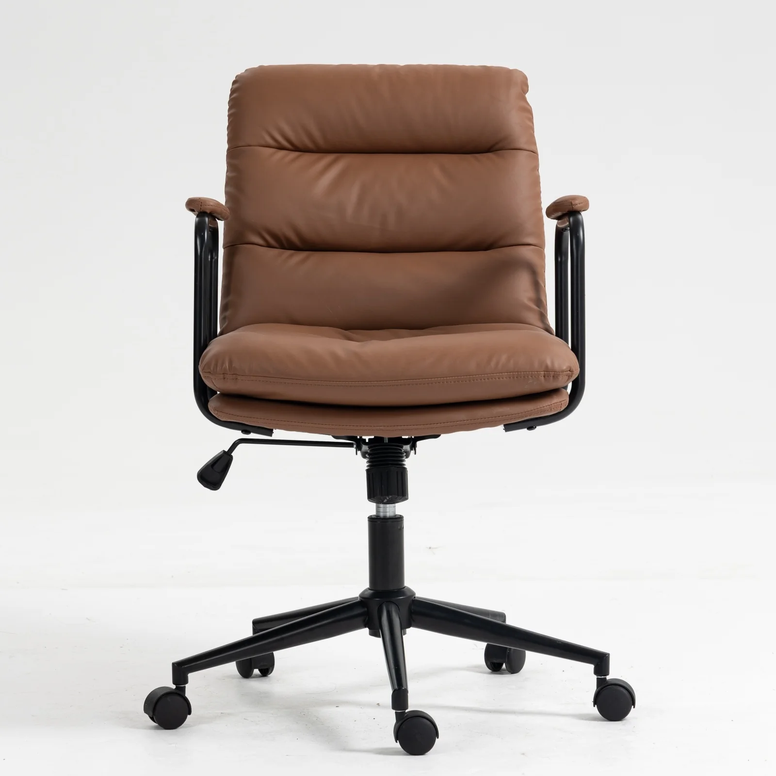 Walker Edison | Brown Ergonomic Faux Leather Desk Rolling Swivel Chair